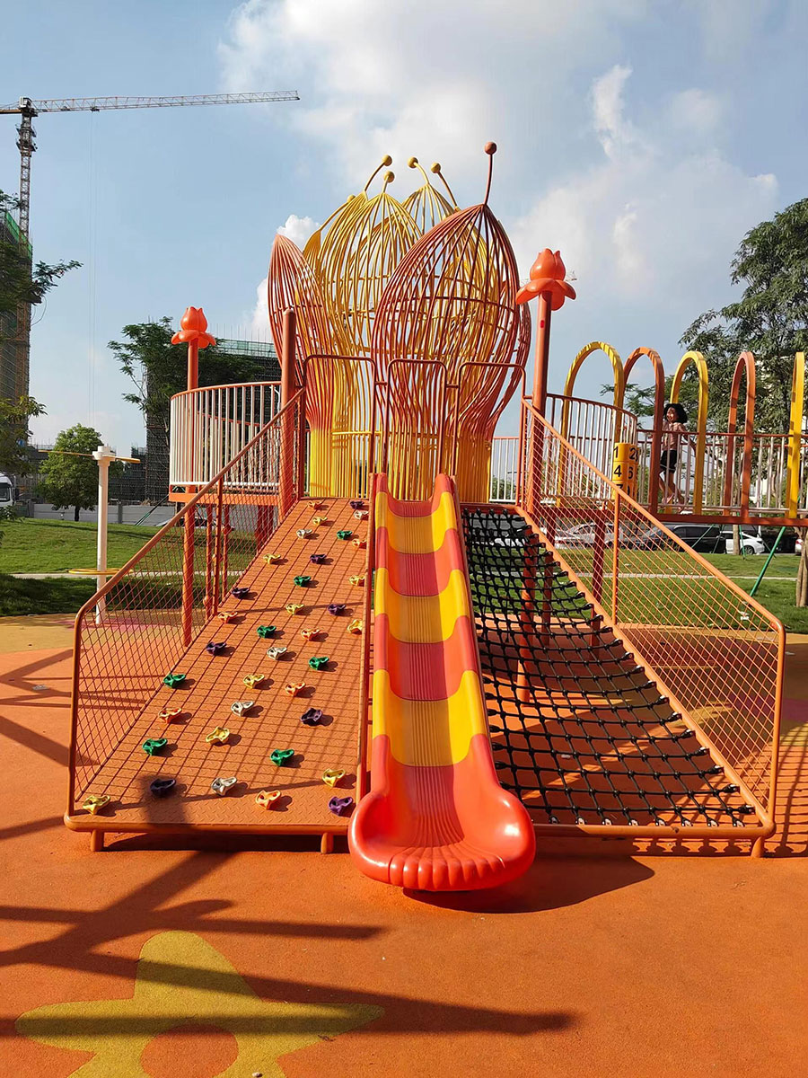 儿童公园无动力游乐设施侧面图