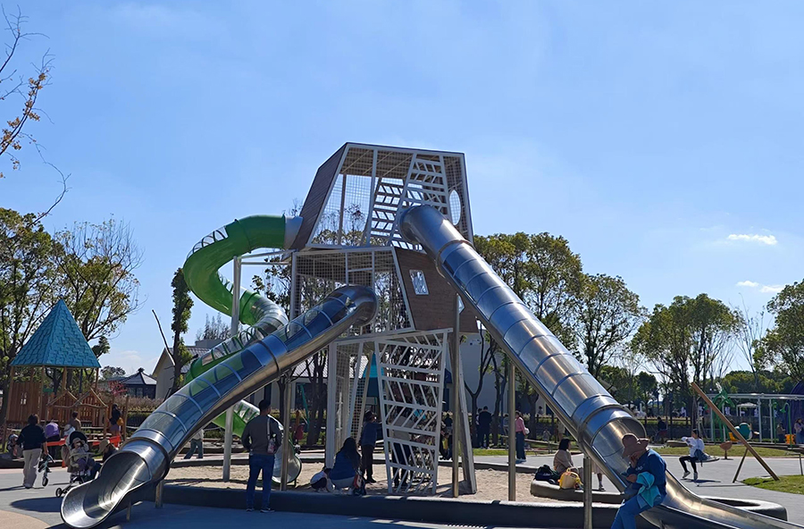 小区大型不锈钢滑梯配套