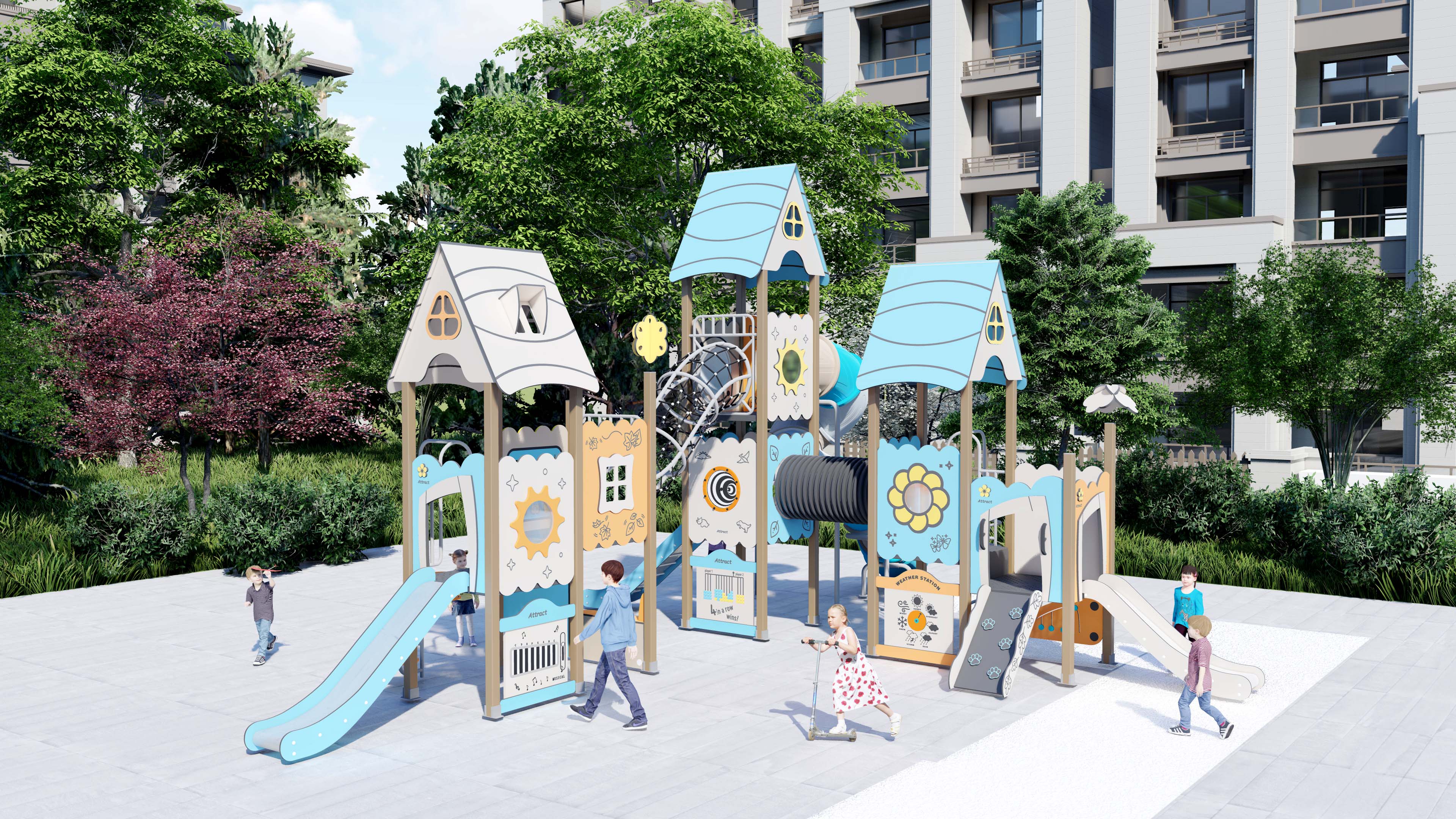 大型PE组合滑梯