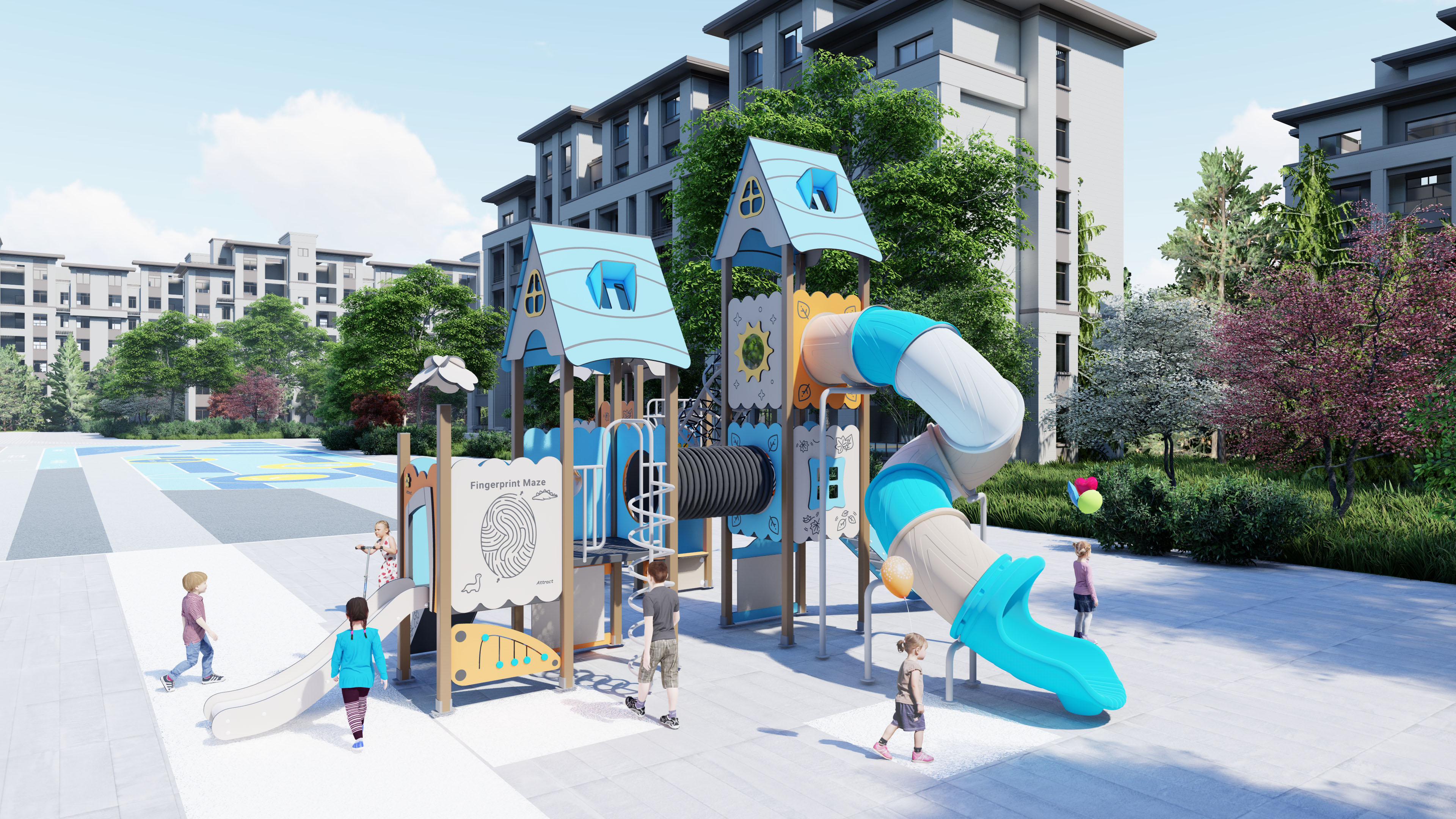 大型PE组合滑梯