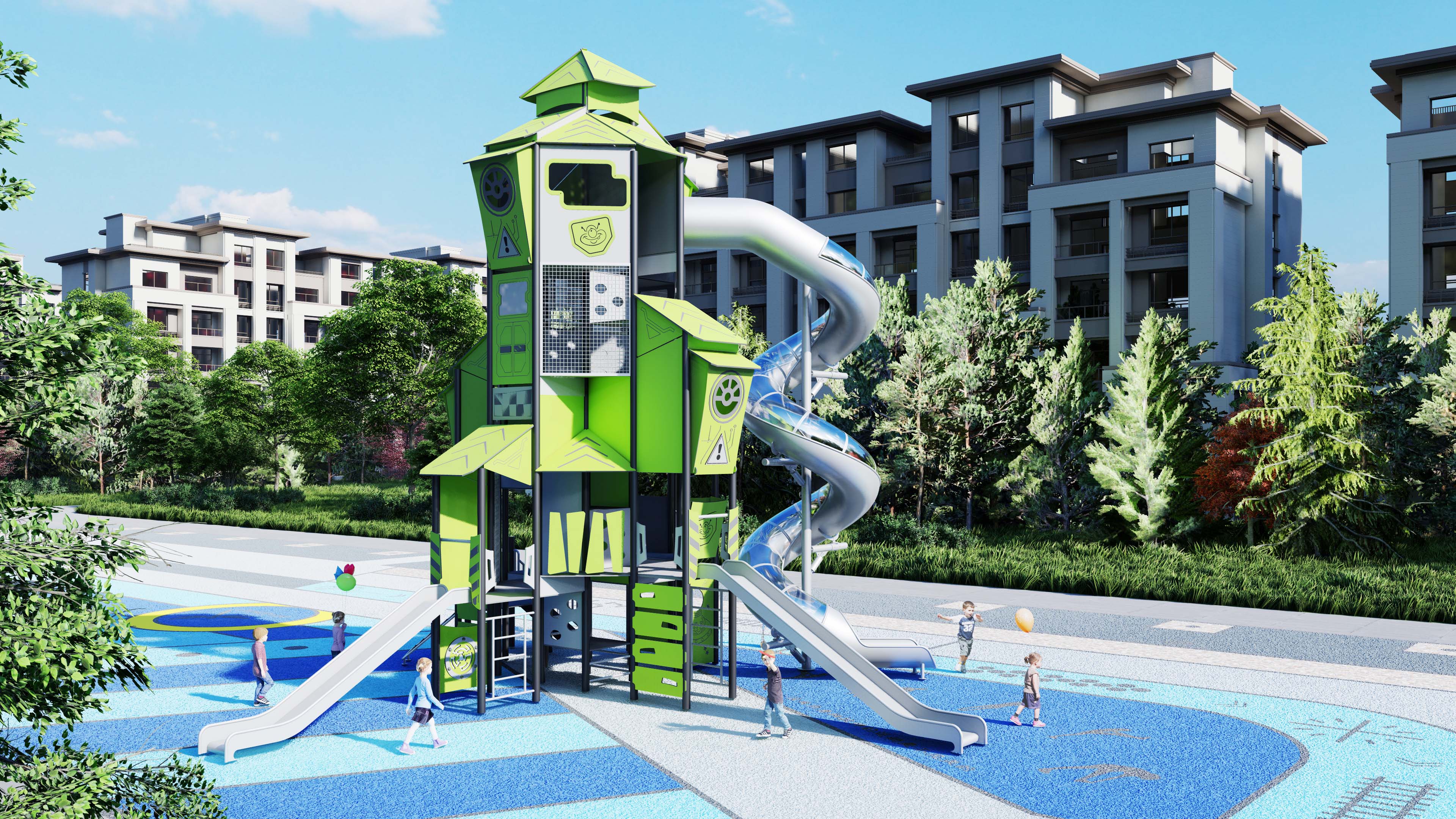 大型PE组合滑梯