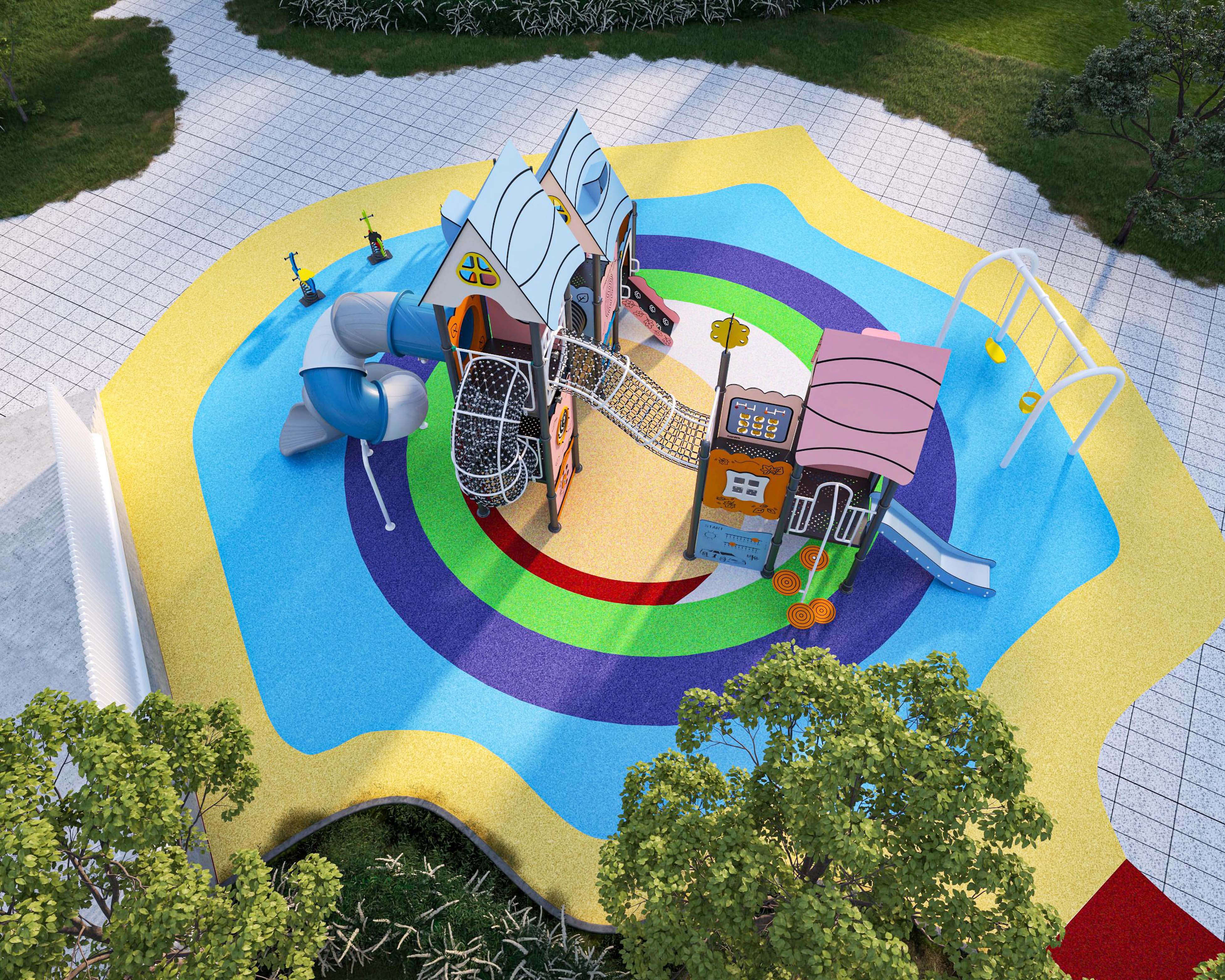 户外PE板组合滑梯