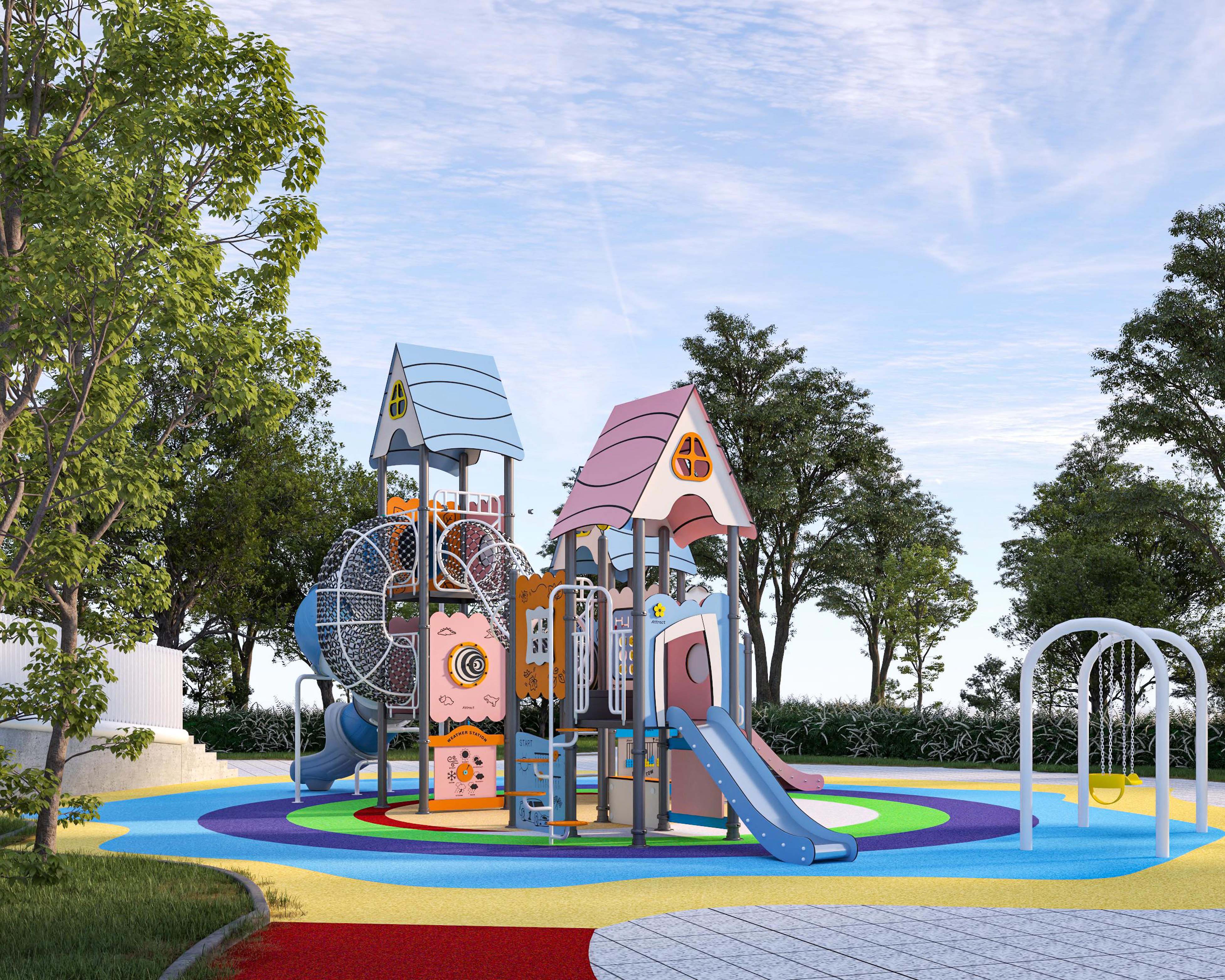 户外PE板组合滑梯