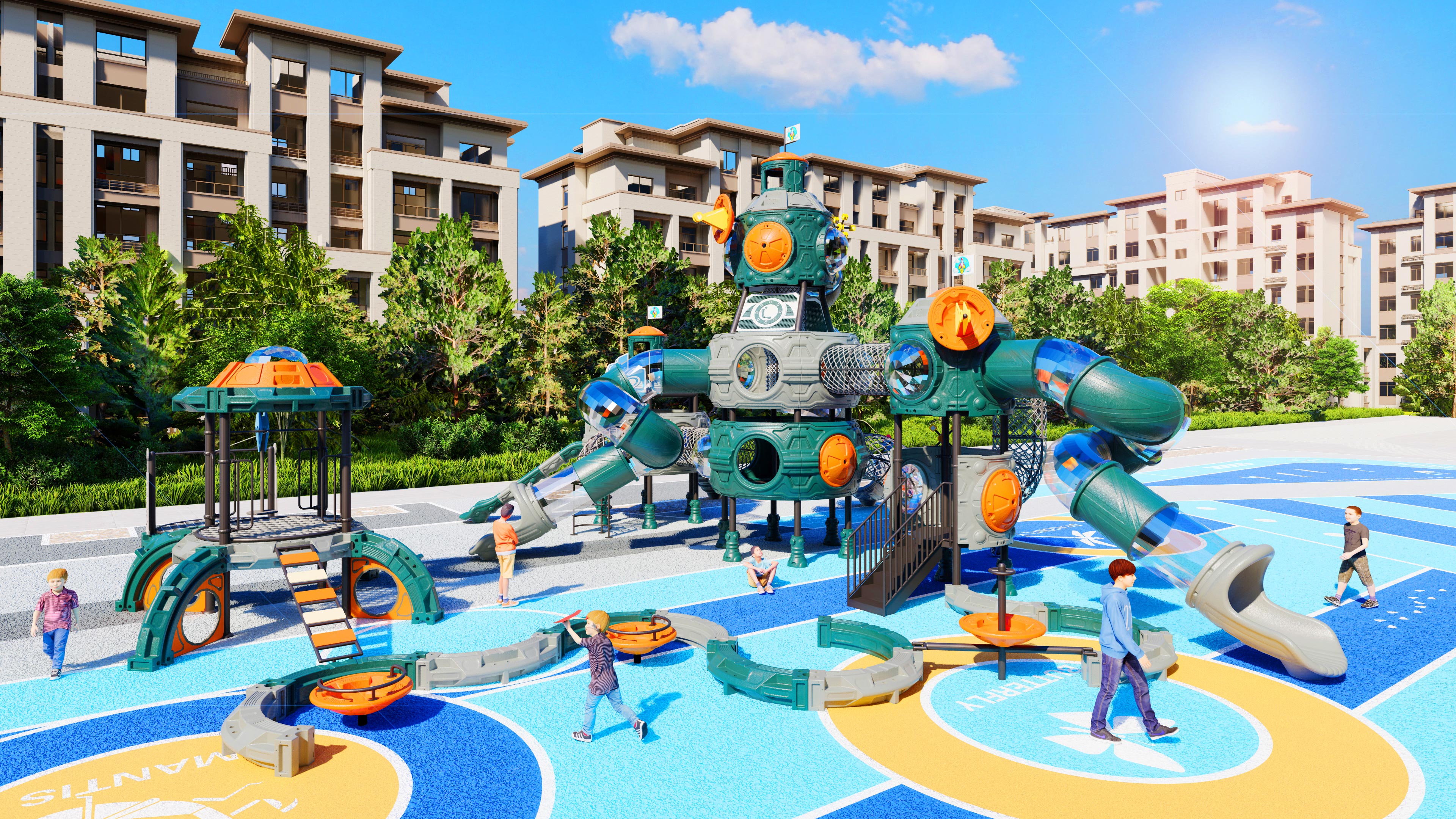 幼儿园室外大型滑梯星系穿越