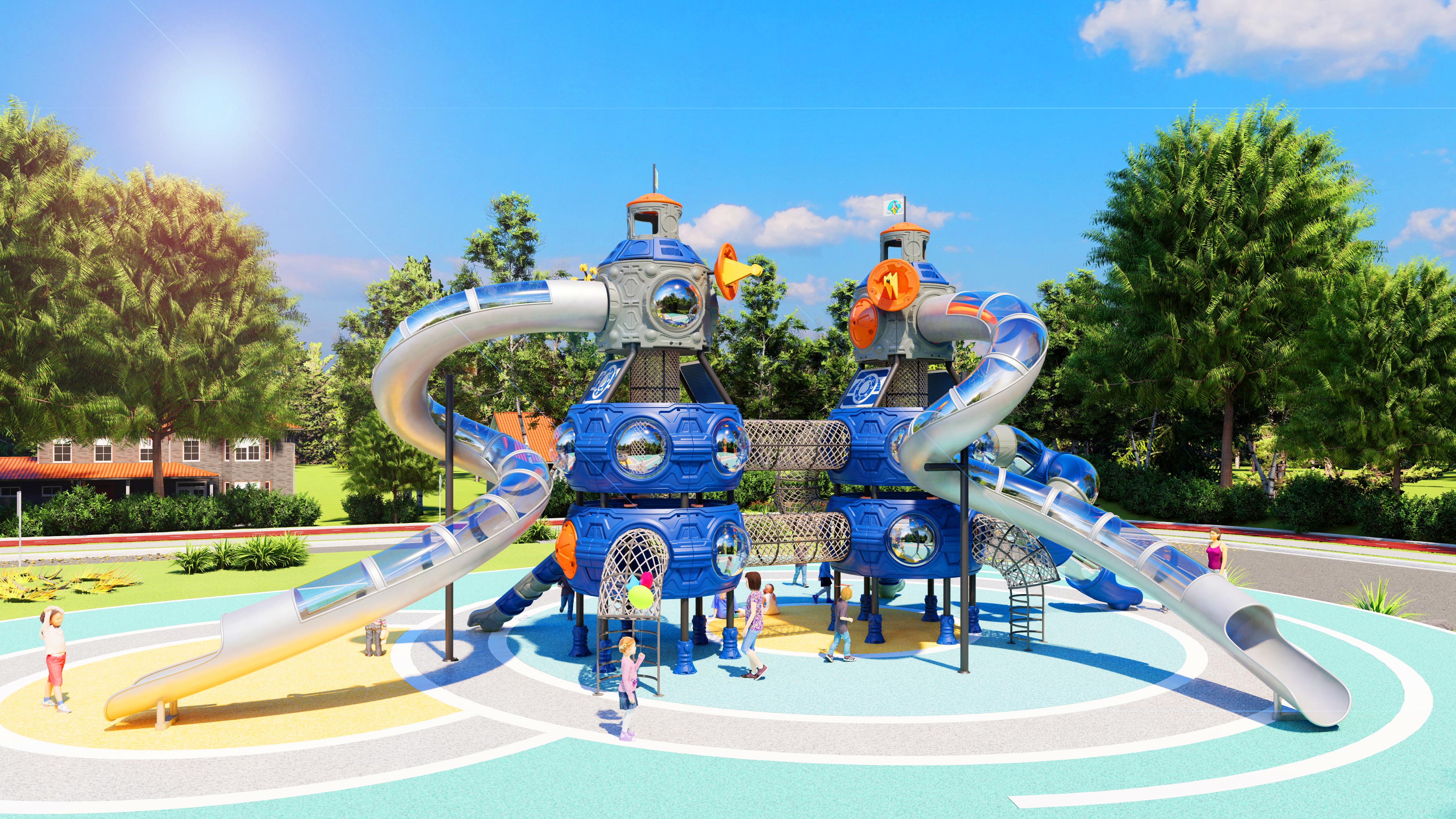 幼儿园室外大型滑梯星系穿越