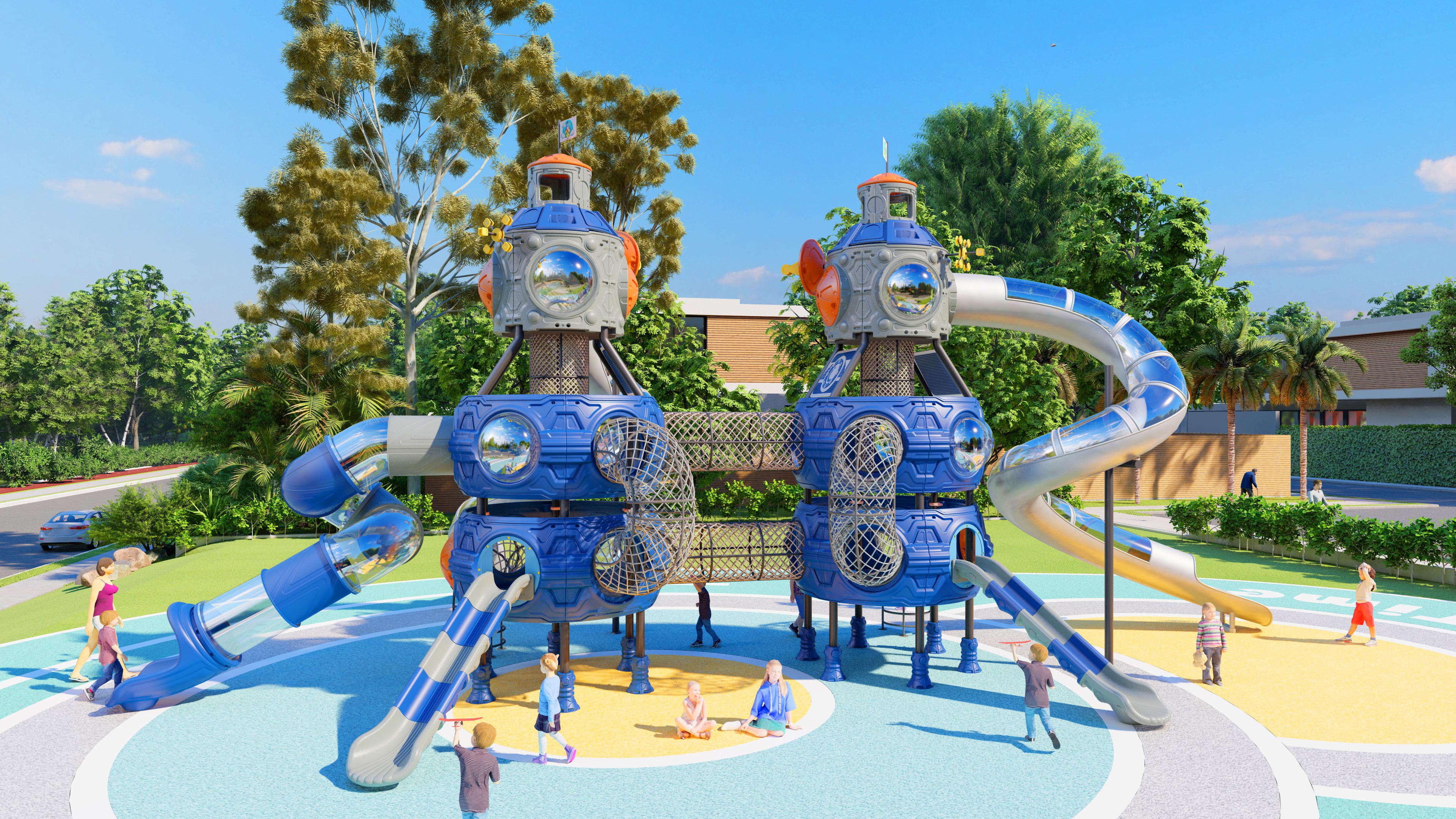 幼儿园室外大型滑梯星系穿越