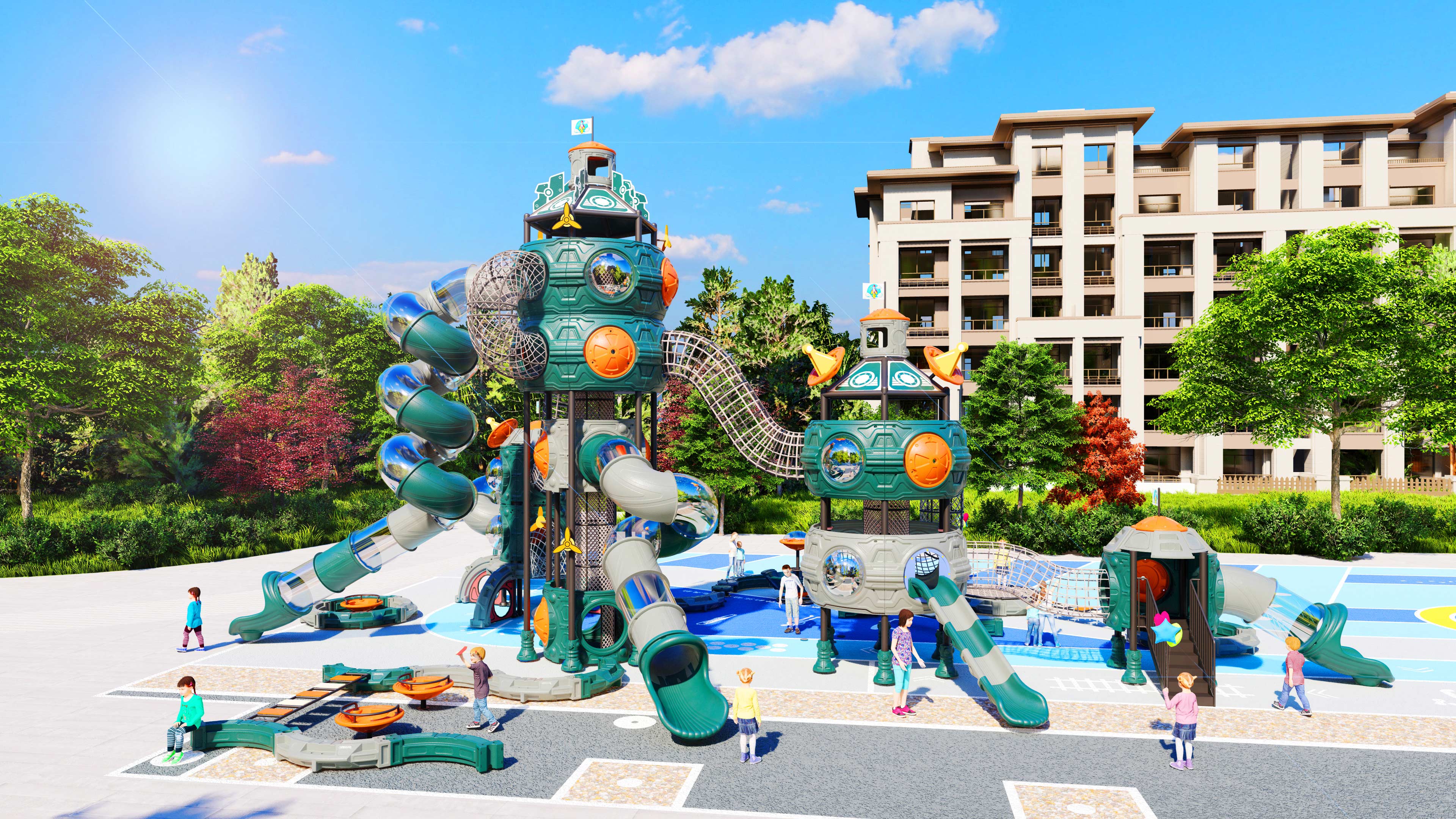 幼儿园室外大型滑梯星系穿越