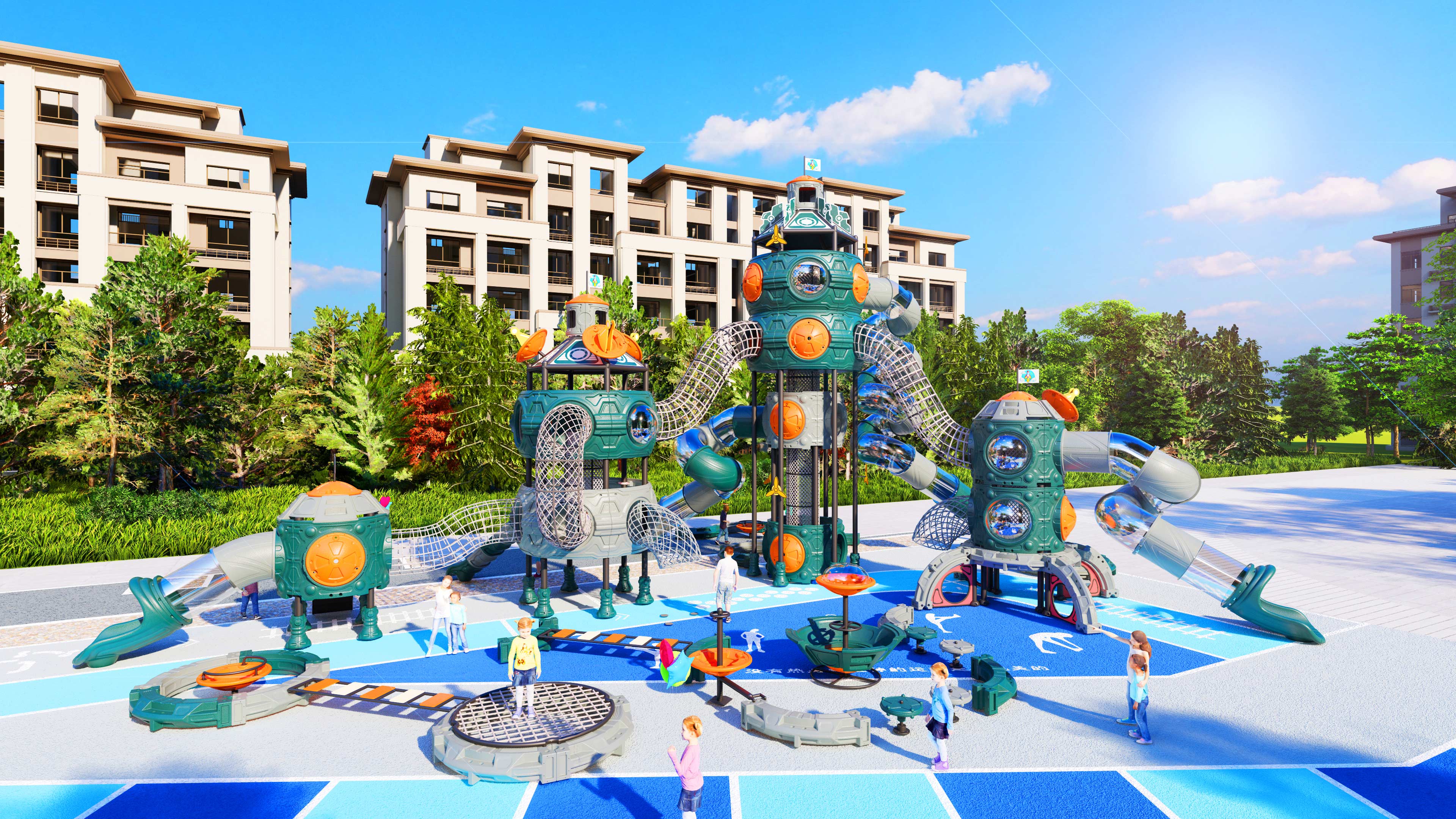 幼儿园室外大型滑梯星系穿越