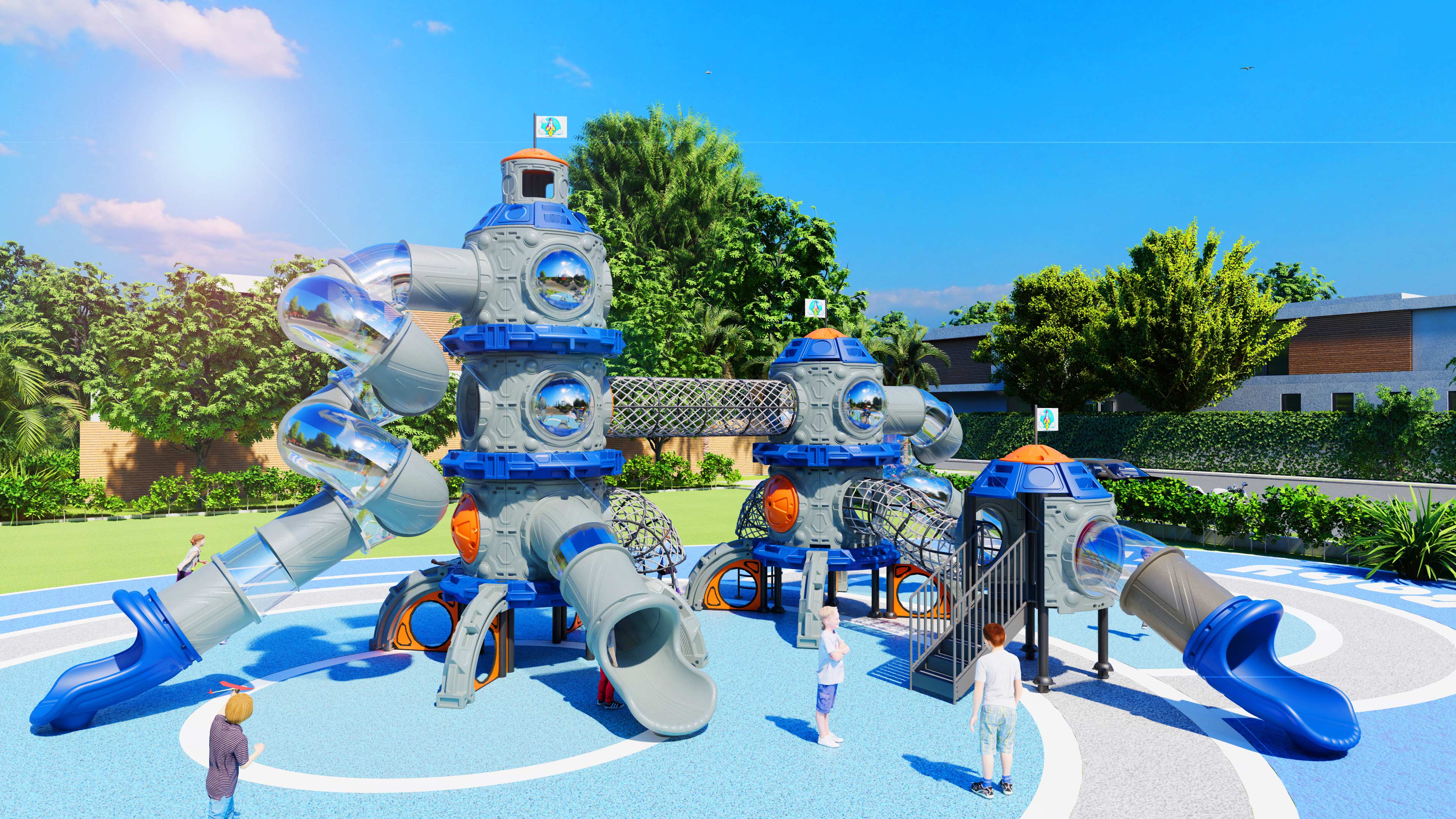 幼儿园室外大型滑梯星系穿越