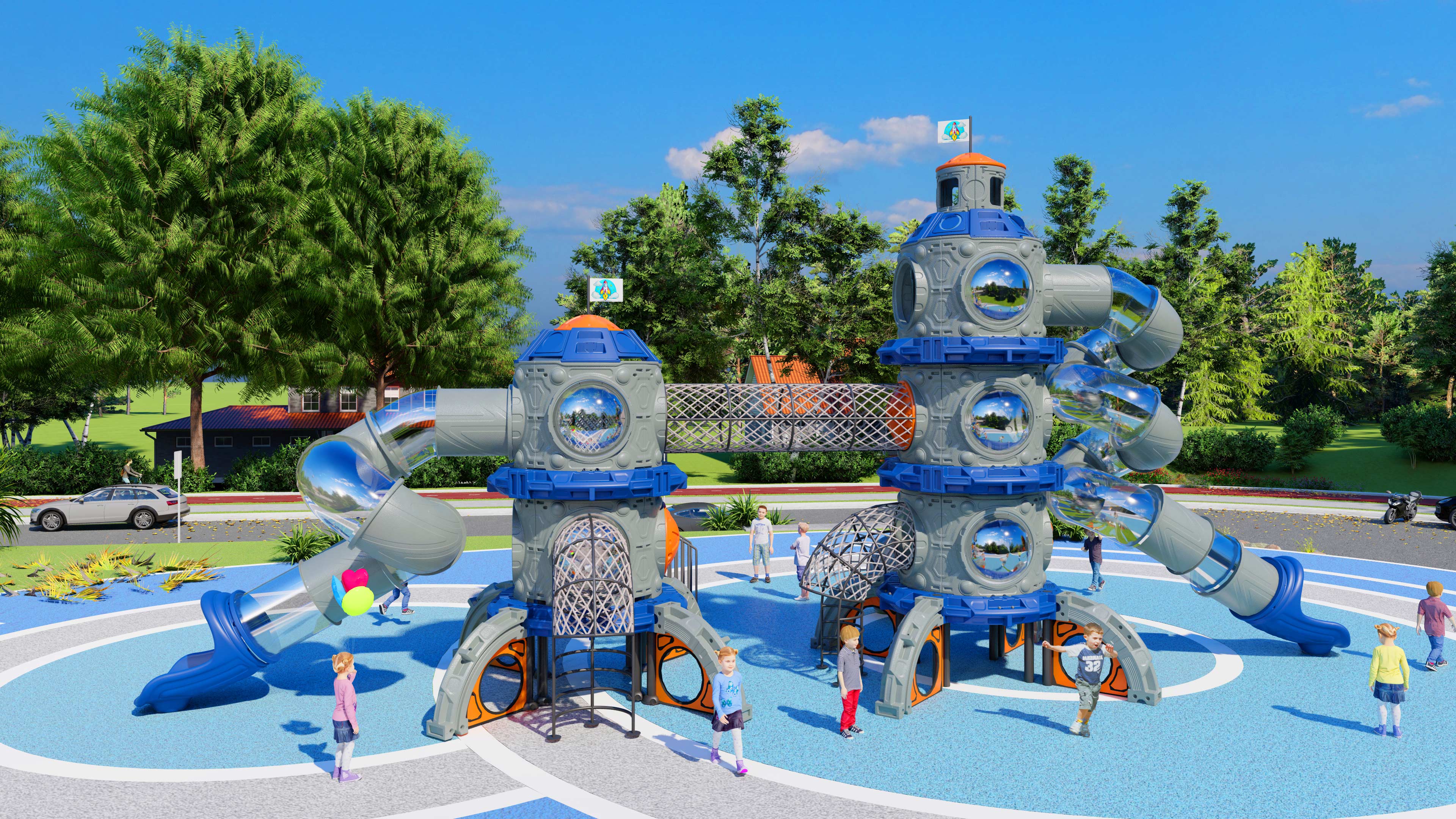 幼儿园室外大型滑梯星系穿越