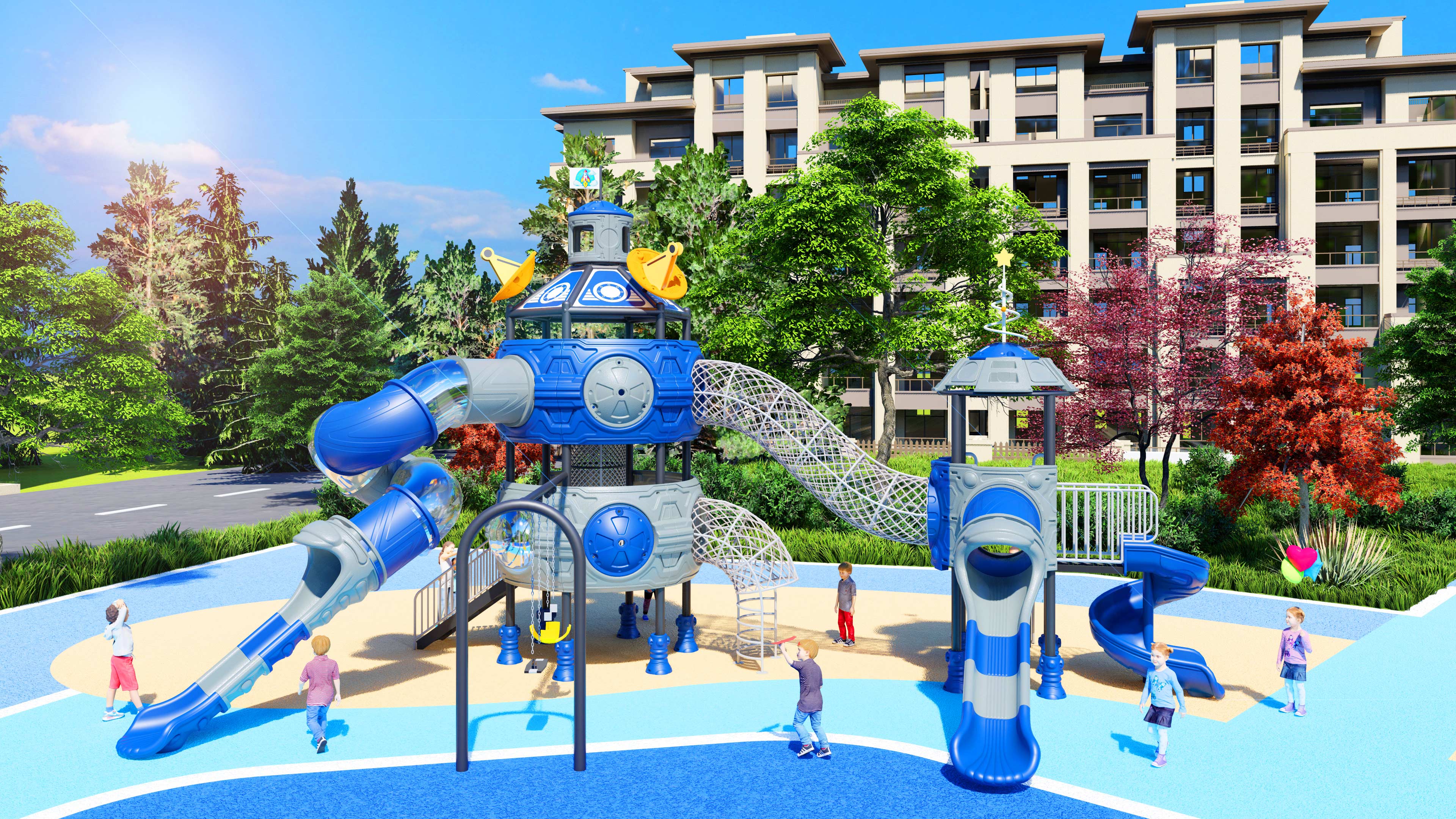 幼儿园室外大型滑梯星系穿越