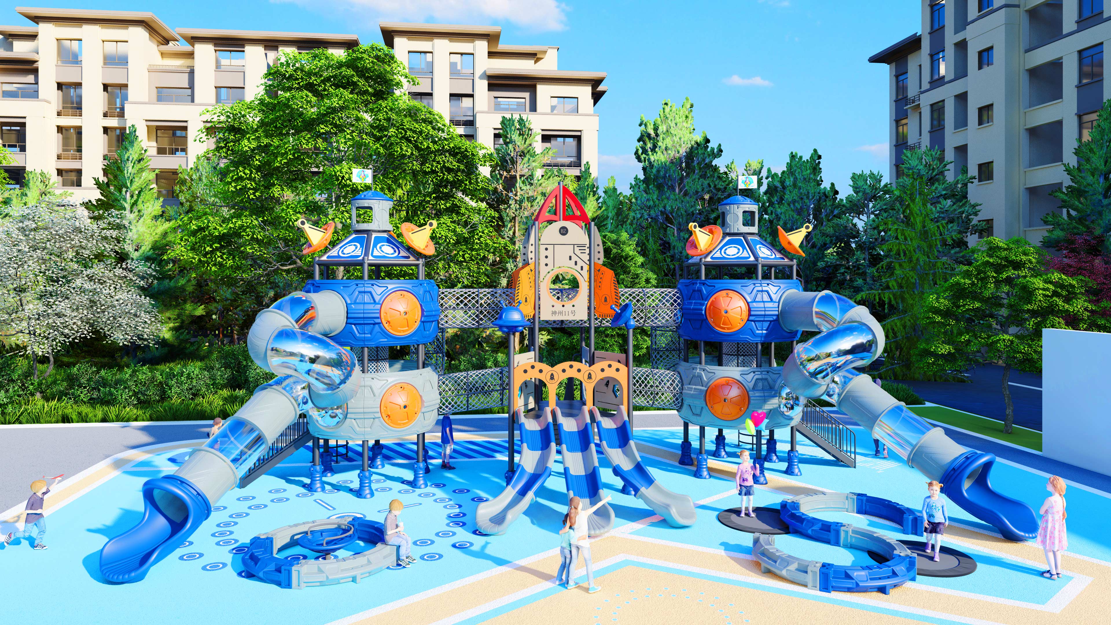 幼儿园室外大型滑梯星系穿越