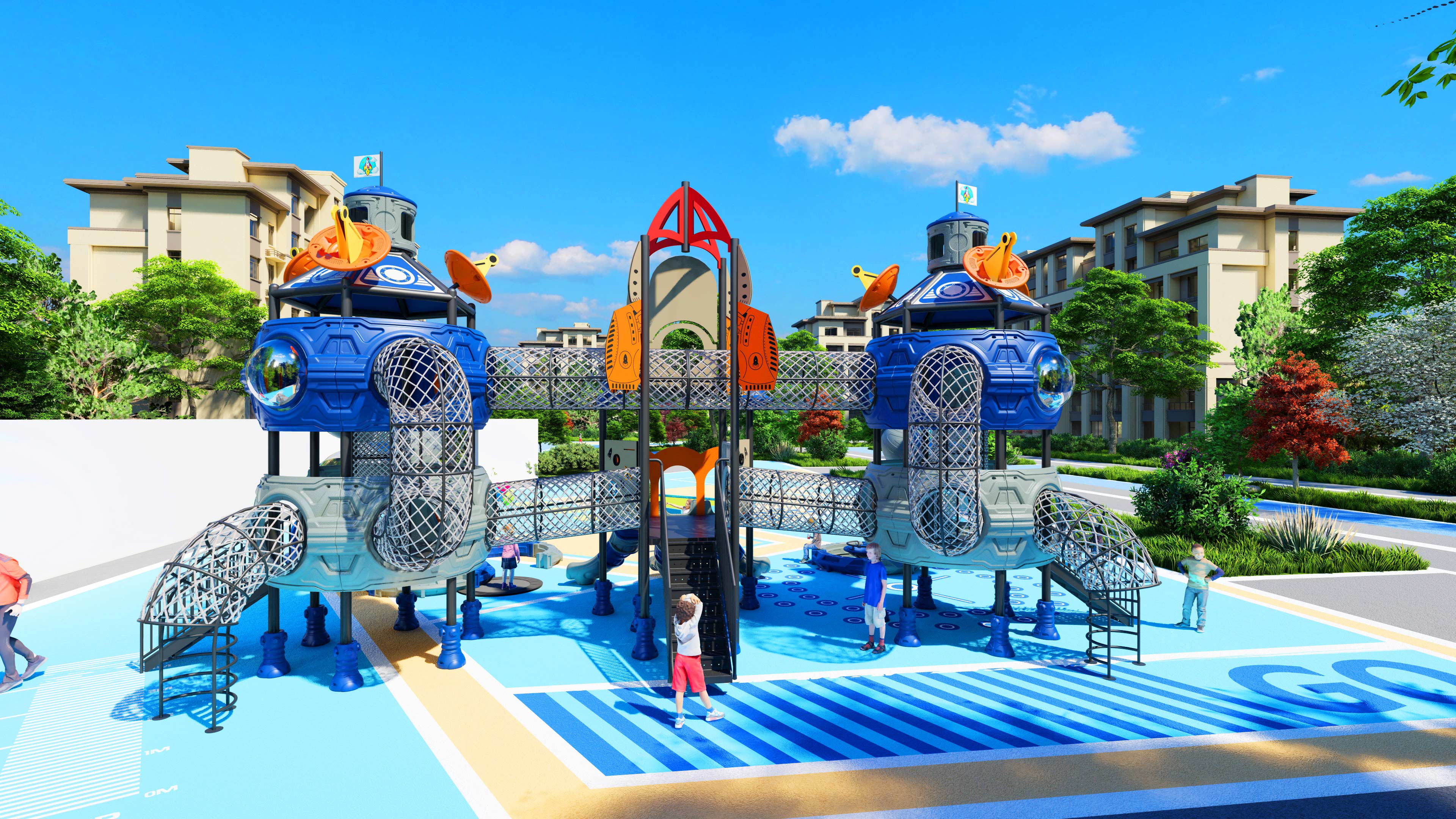 幼儿园室外大型滑梯星系穿越