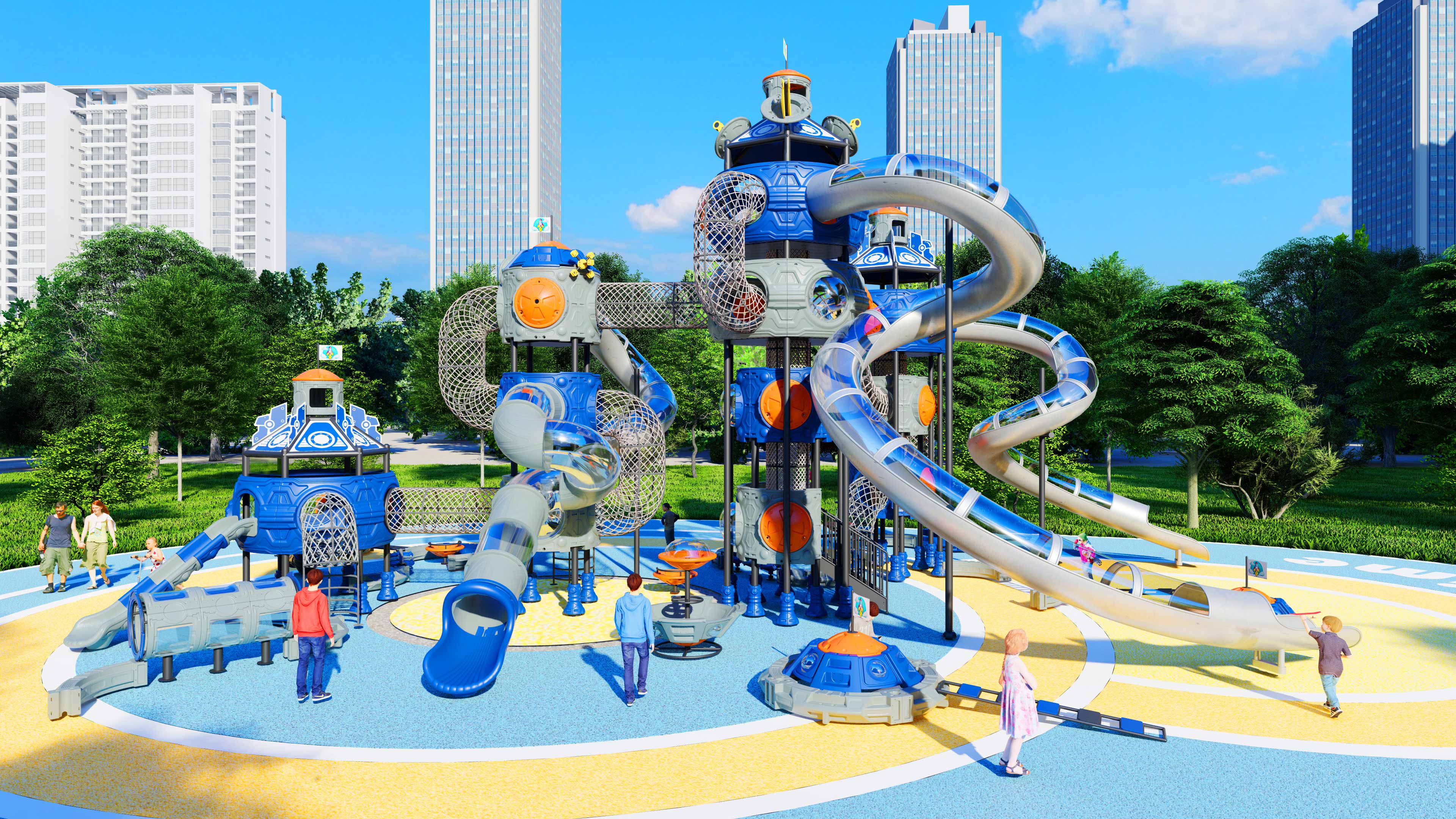 幼儿园室外大型滑梯星系穿越