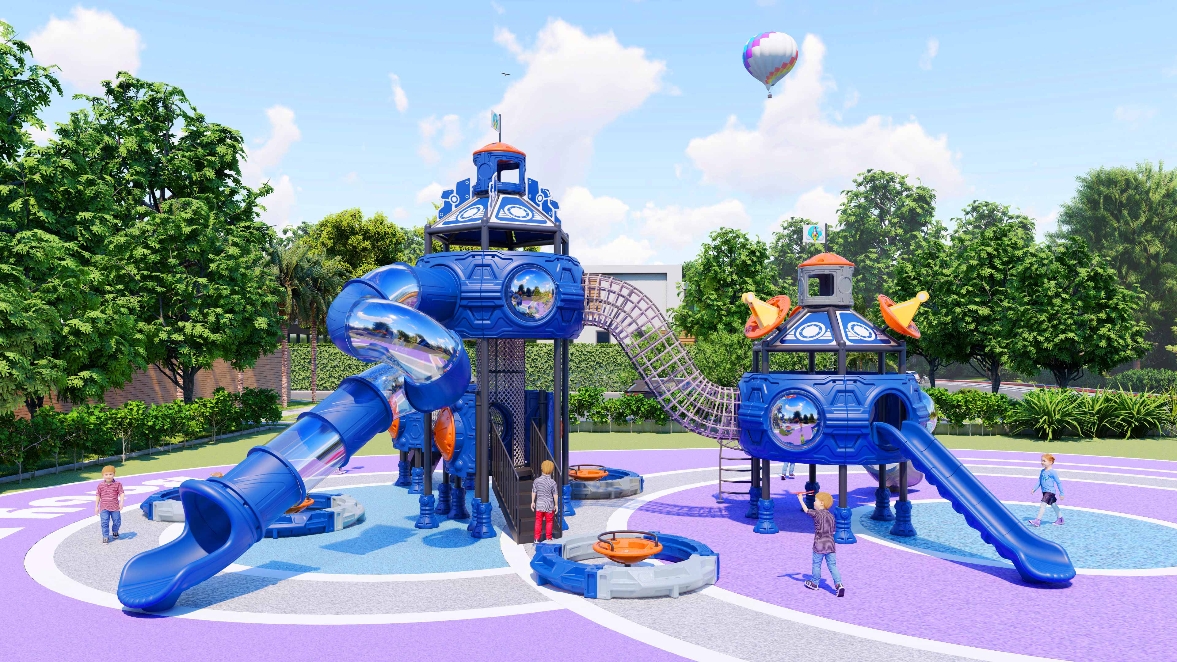 幼儿园室外大型滑梯星系穿越