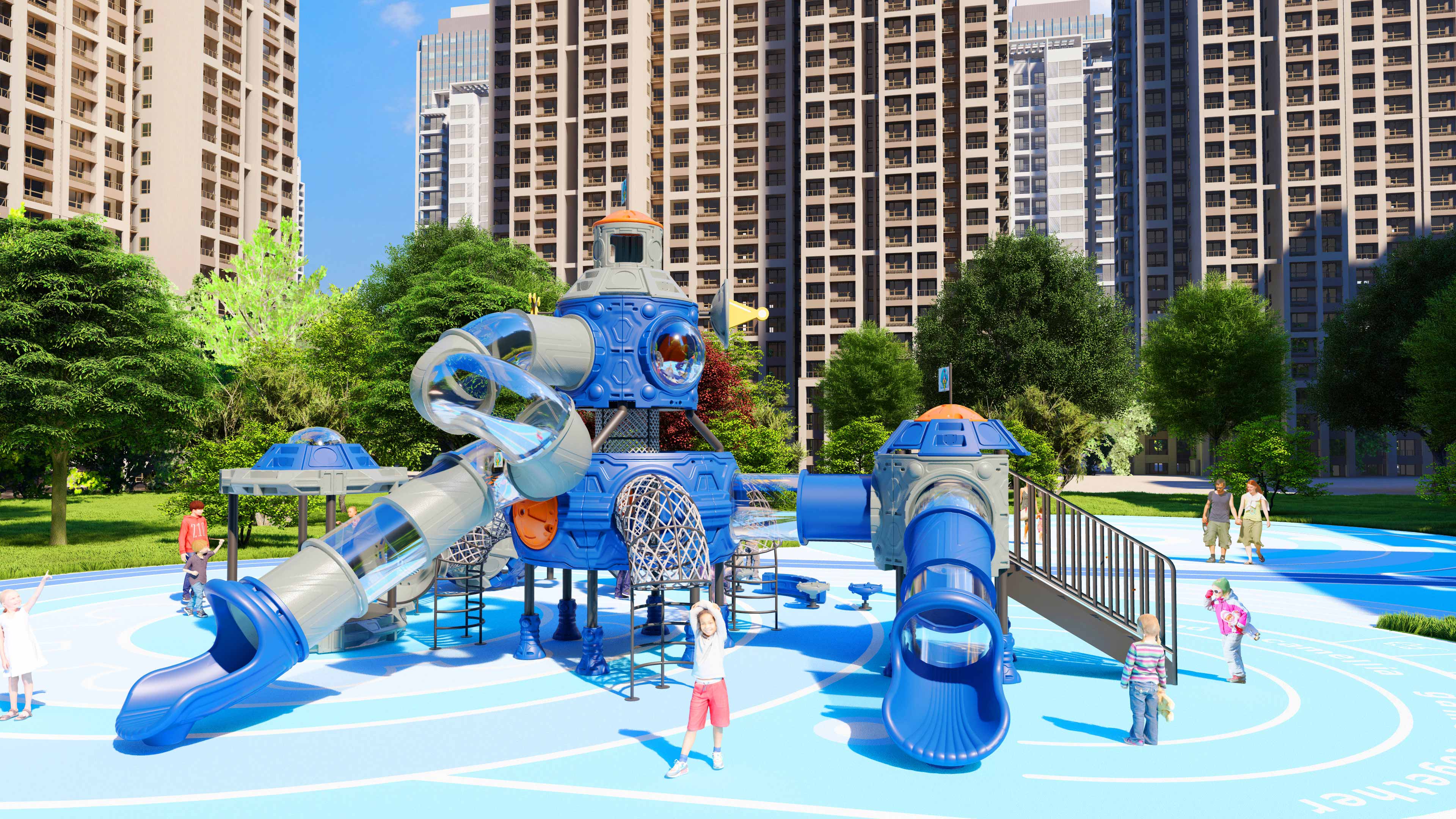 幼儿园室外大型滑梯星系穿越