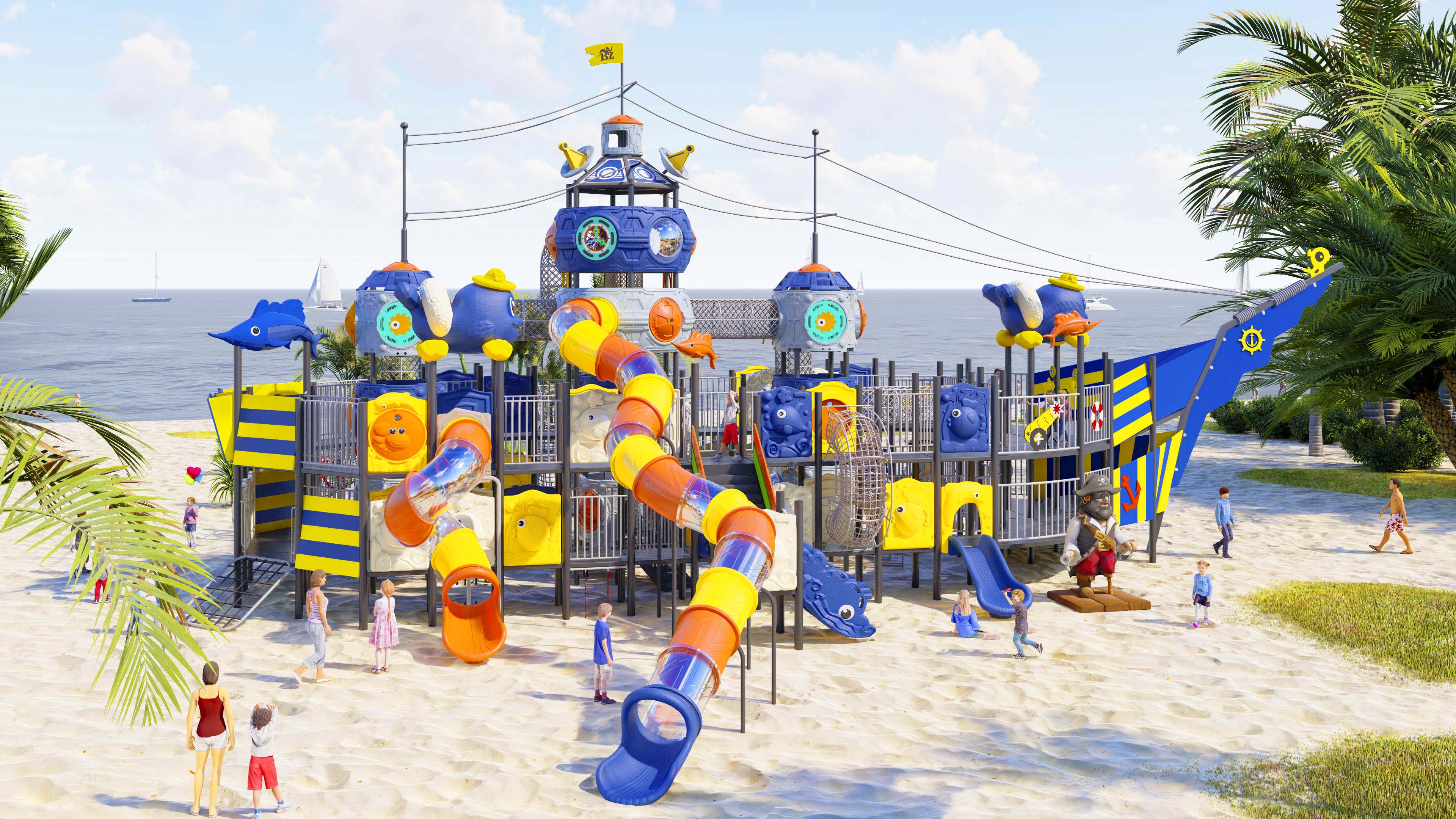 幼儿园室外大型组合滑梯户外游乐设备