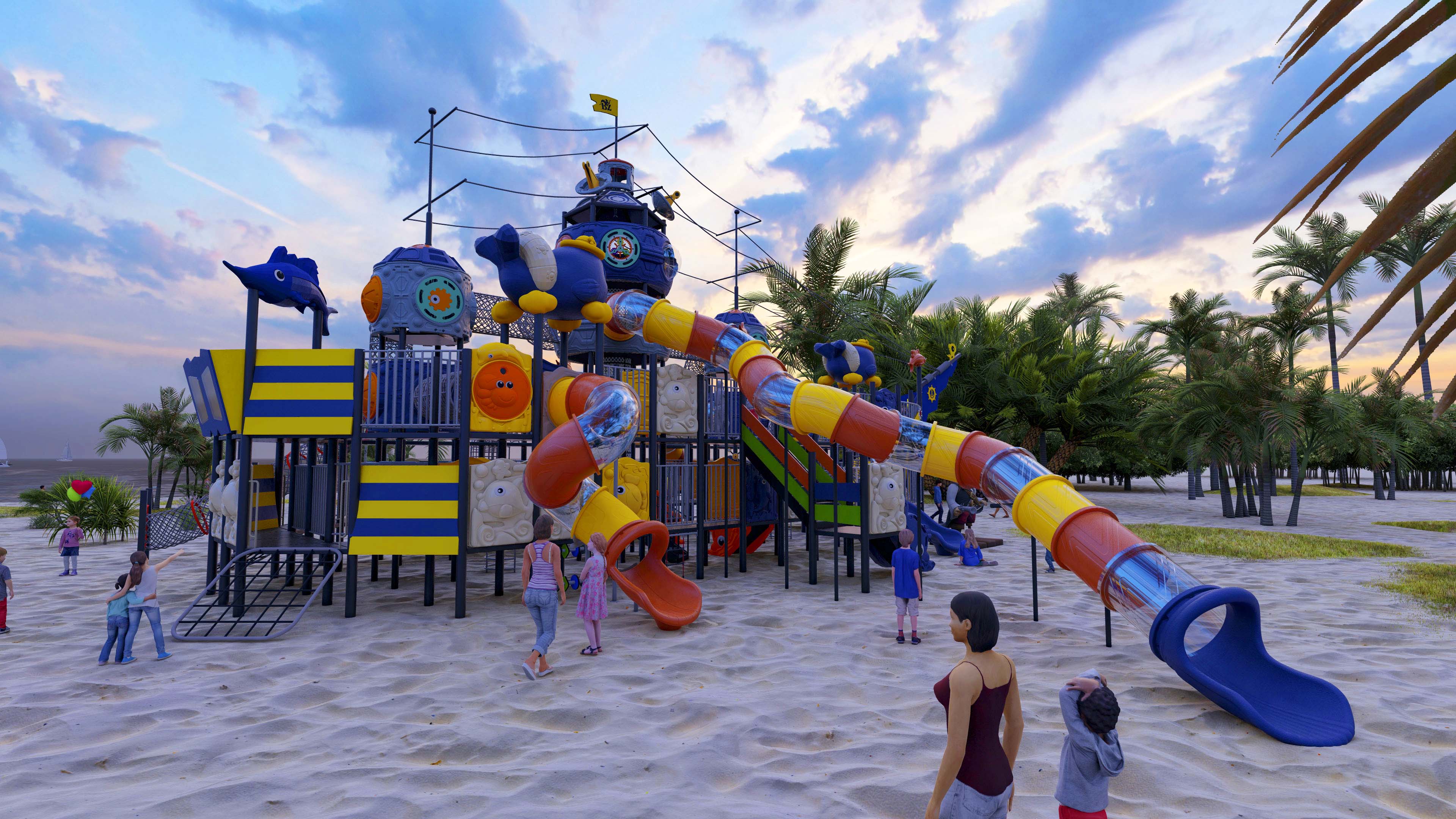 幼儿园室外大型组合滑梯户外游乐设备