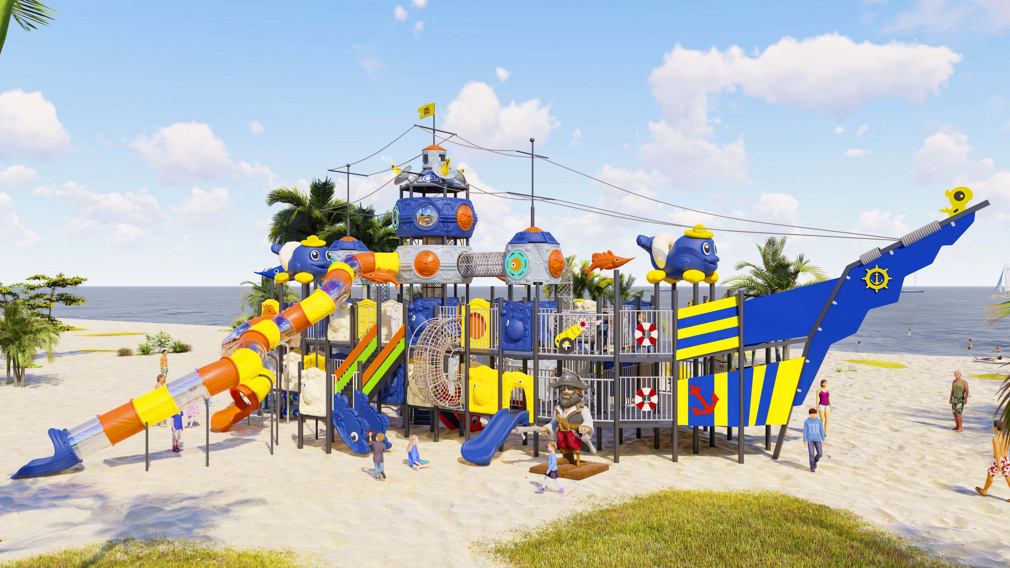 幼儿园室外大型组合滑梯户外游乐设备