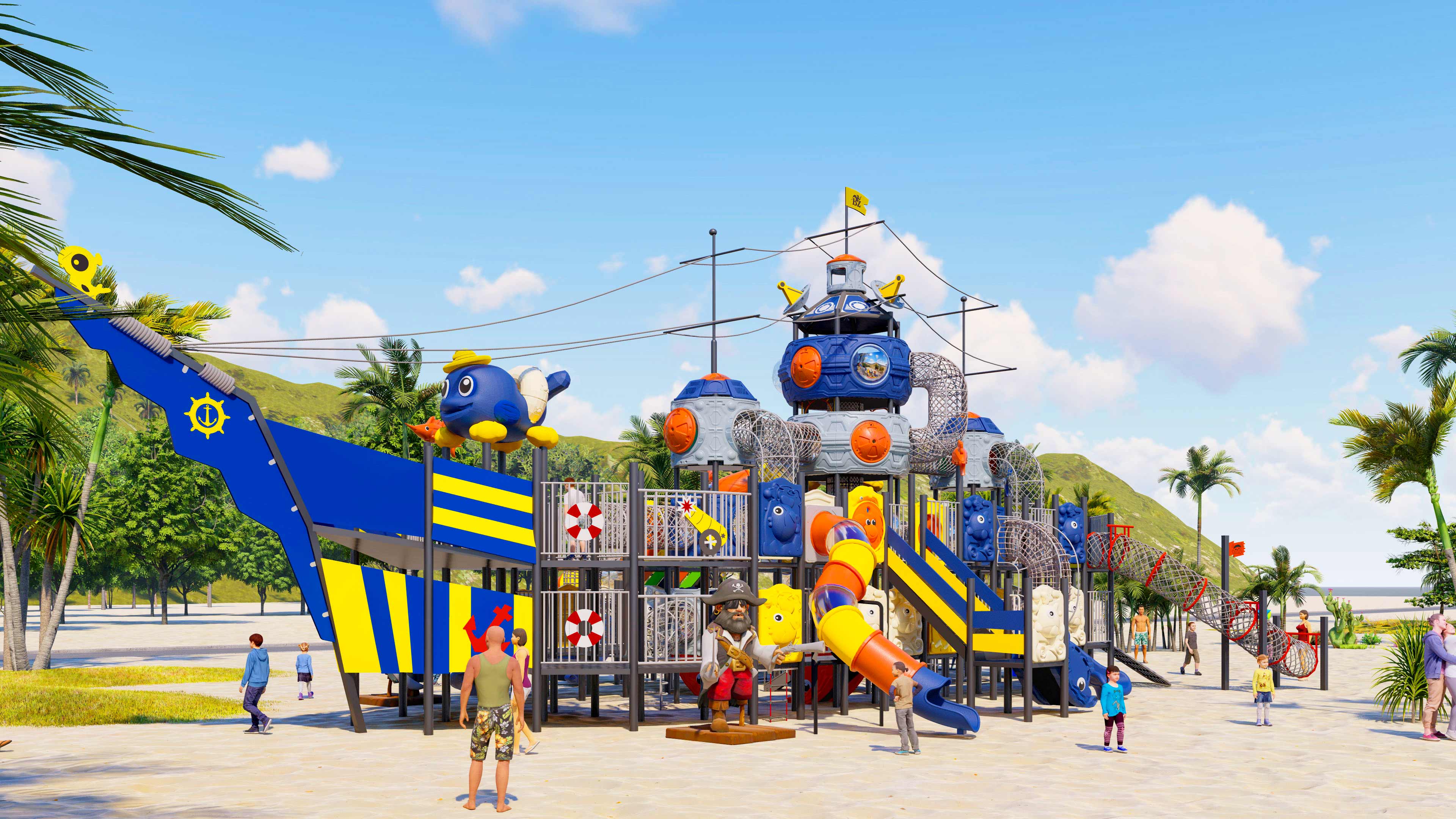 幼儿园室外大型组合滑梯户外游乐设备