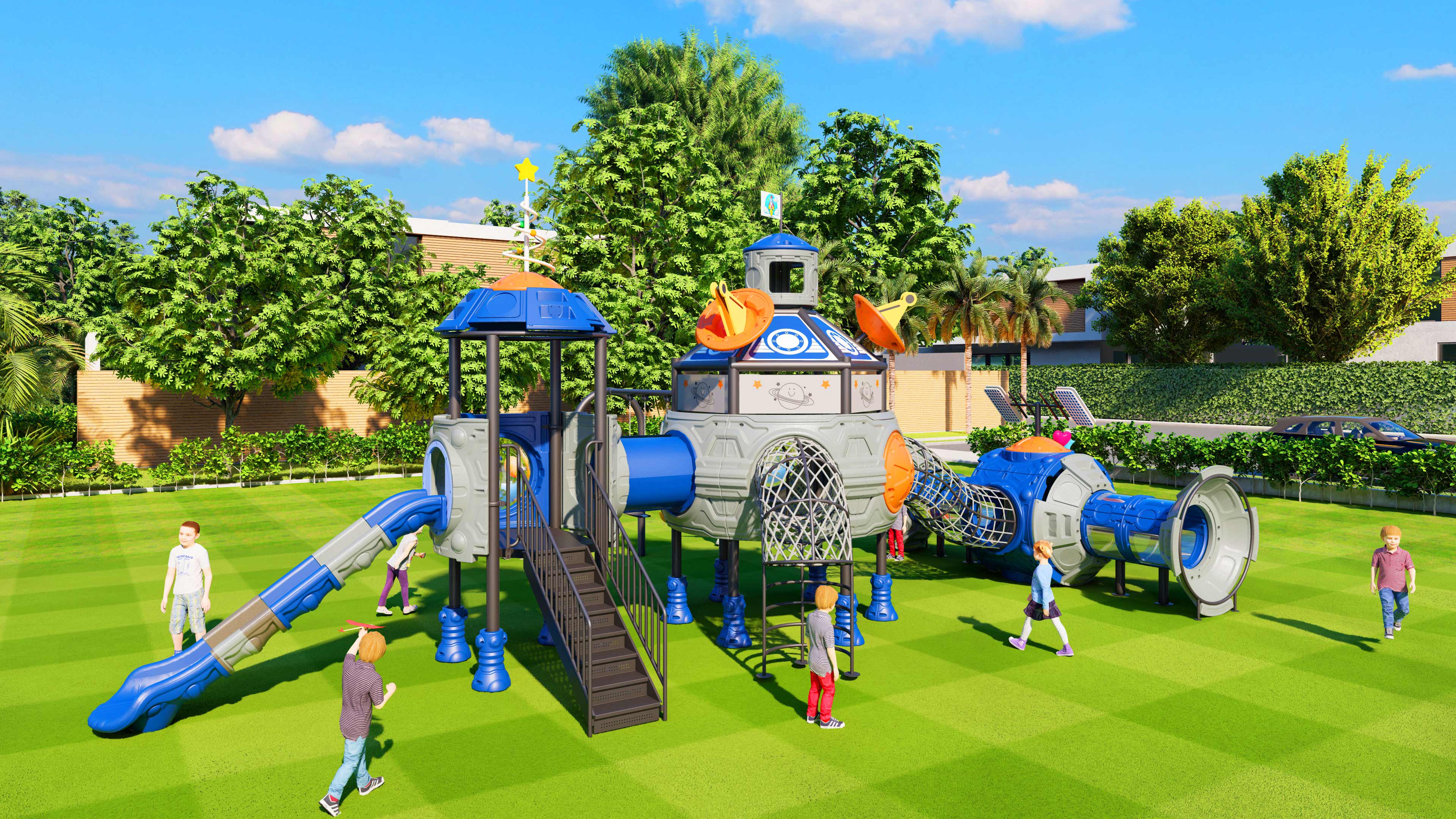 幼儿园室外大型滑梯星系穿越