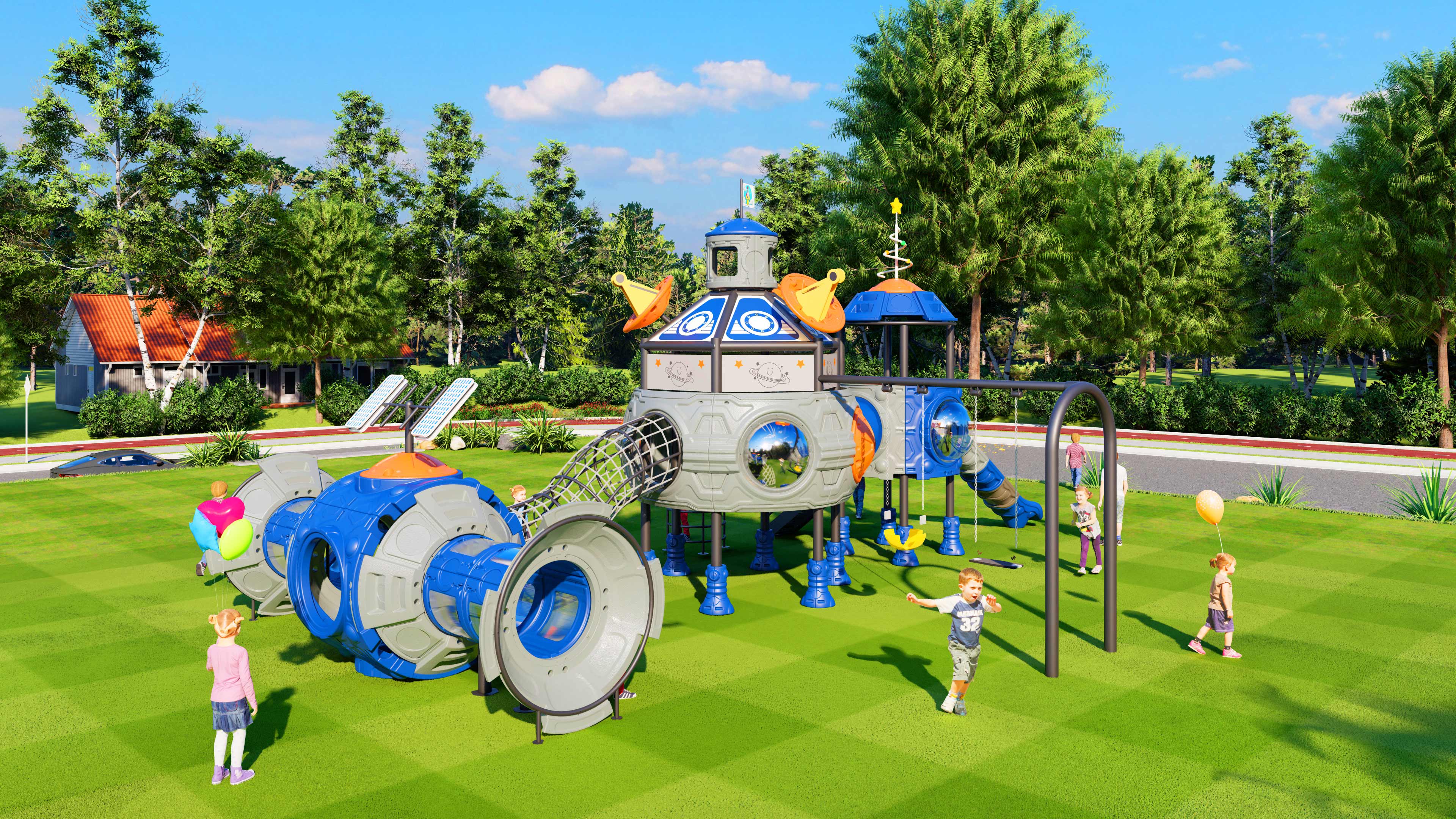 幼儿园室外大型滑梯星系穿越