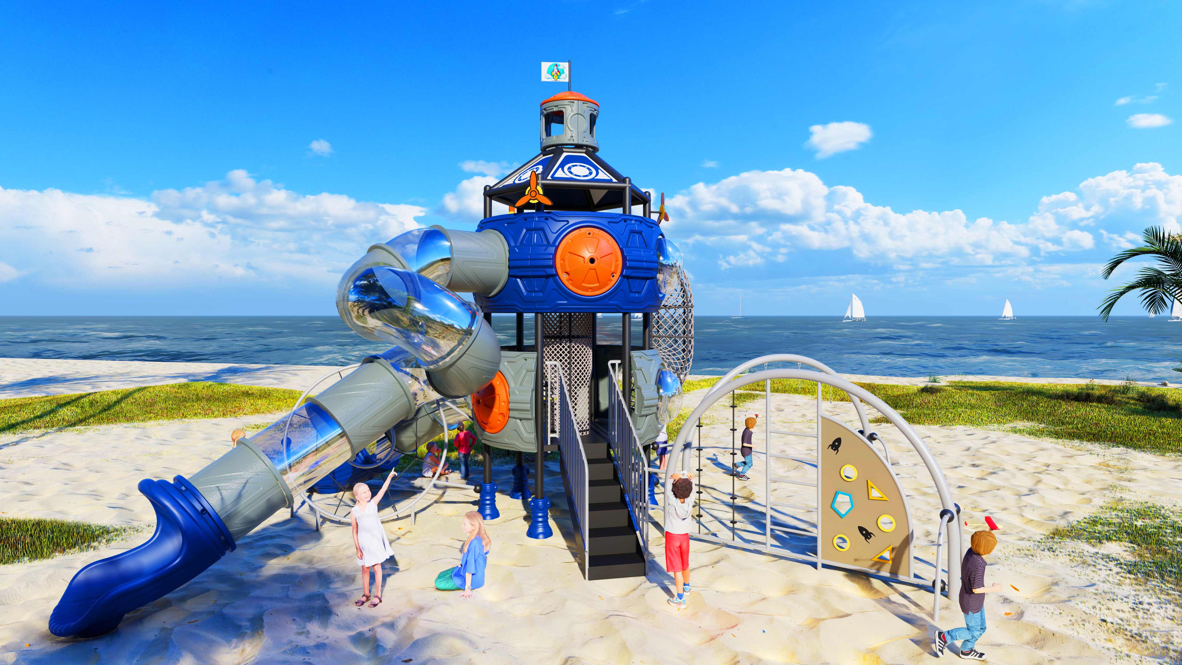 幼儿园室外大型滑梯星系穿越