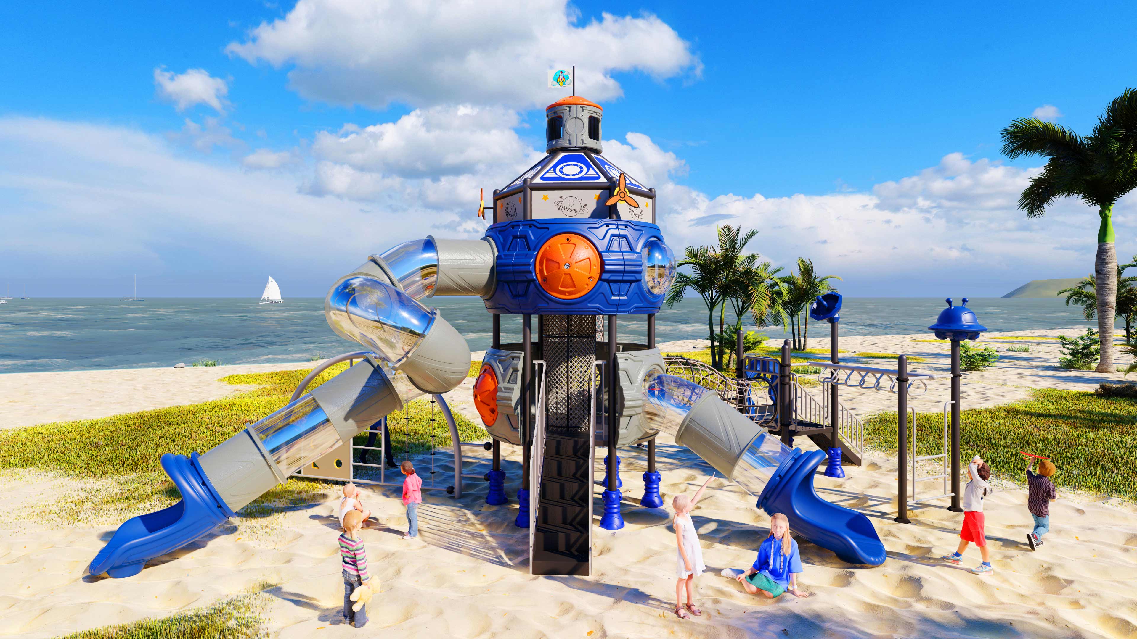 幼儿园室外大型滑梯星系穿越