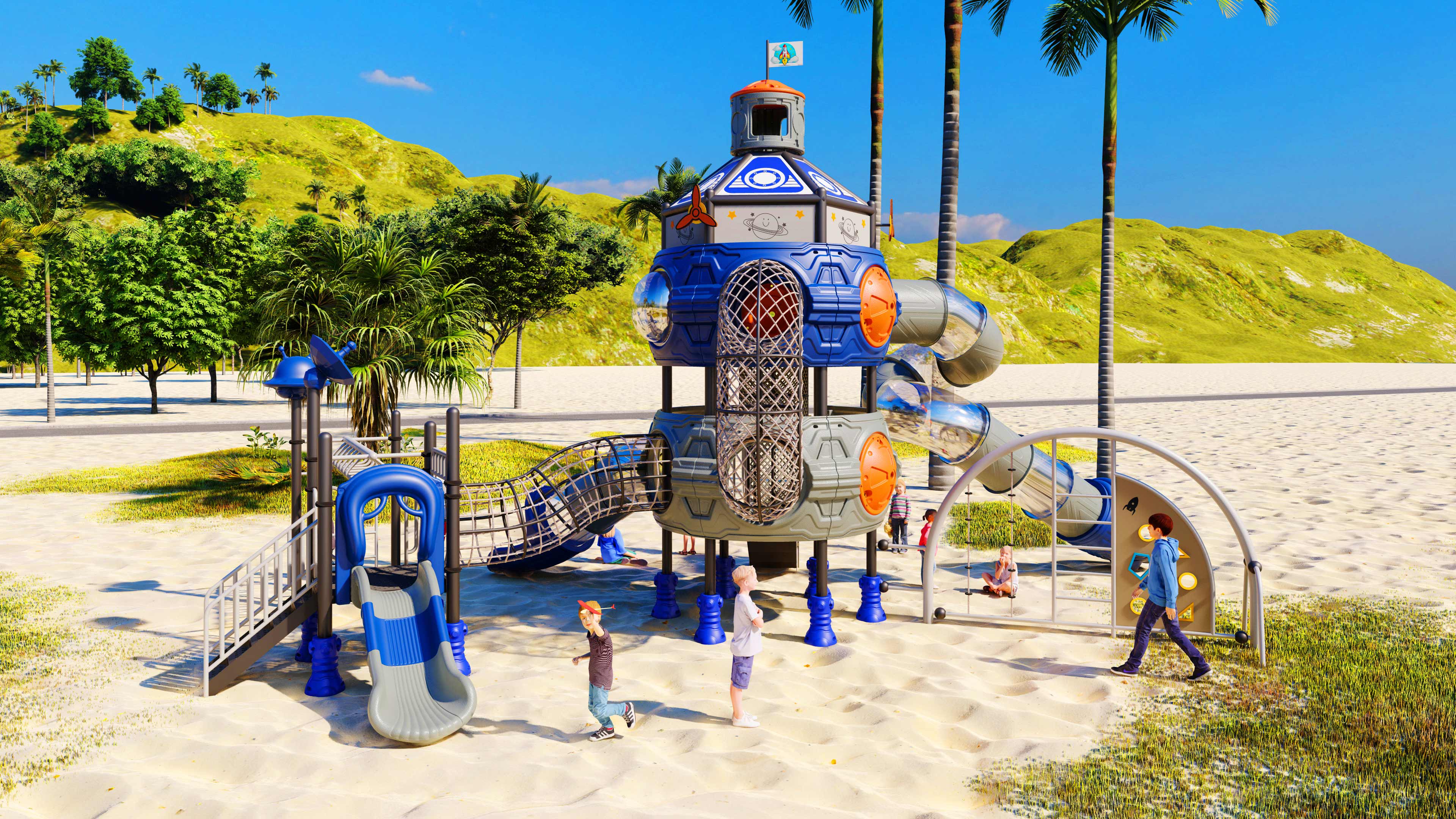 幼儿园室外大型滑梯星系穿越