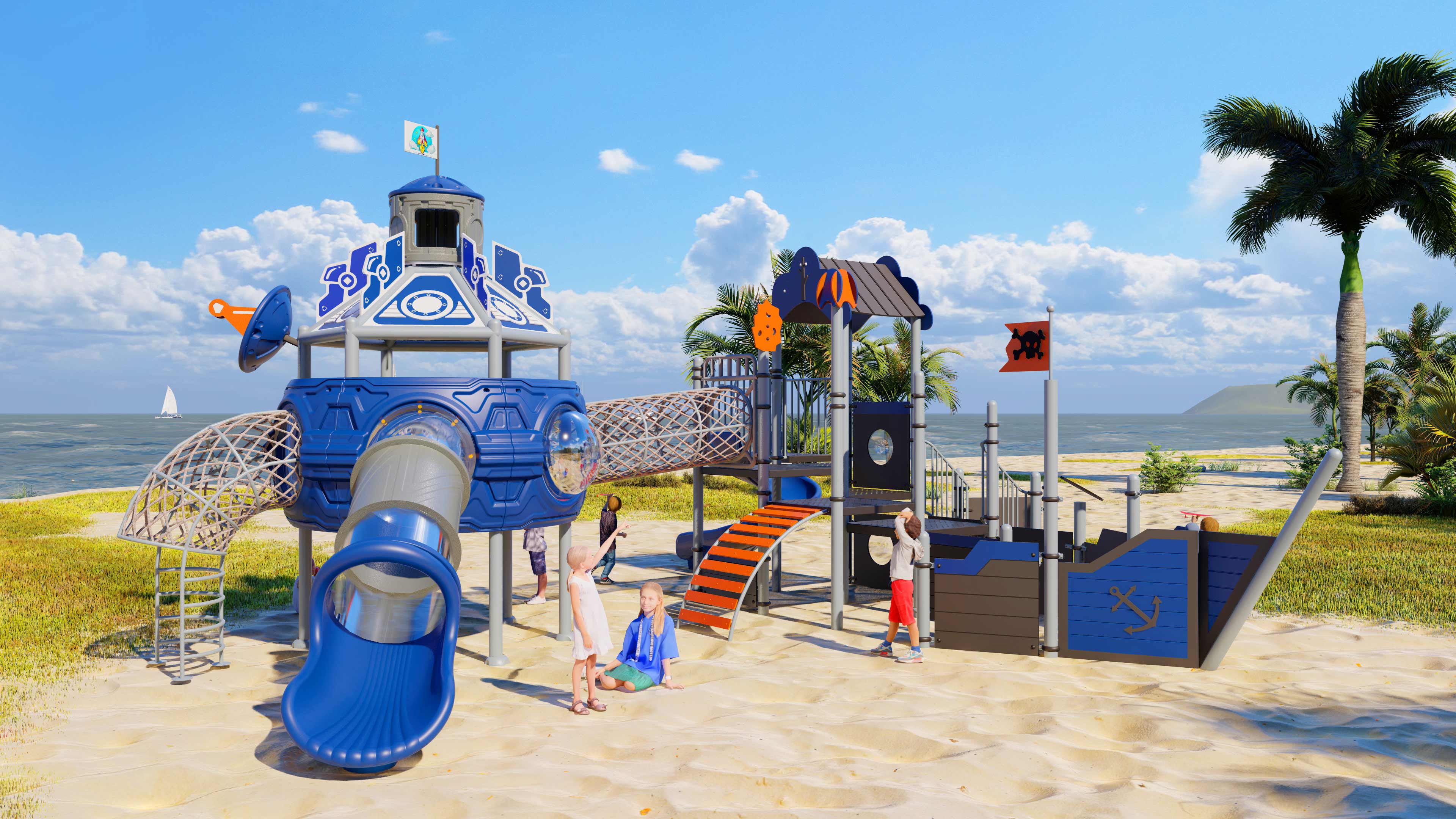 幼儿园室外大型滑梯星系穿越