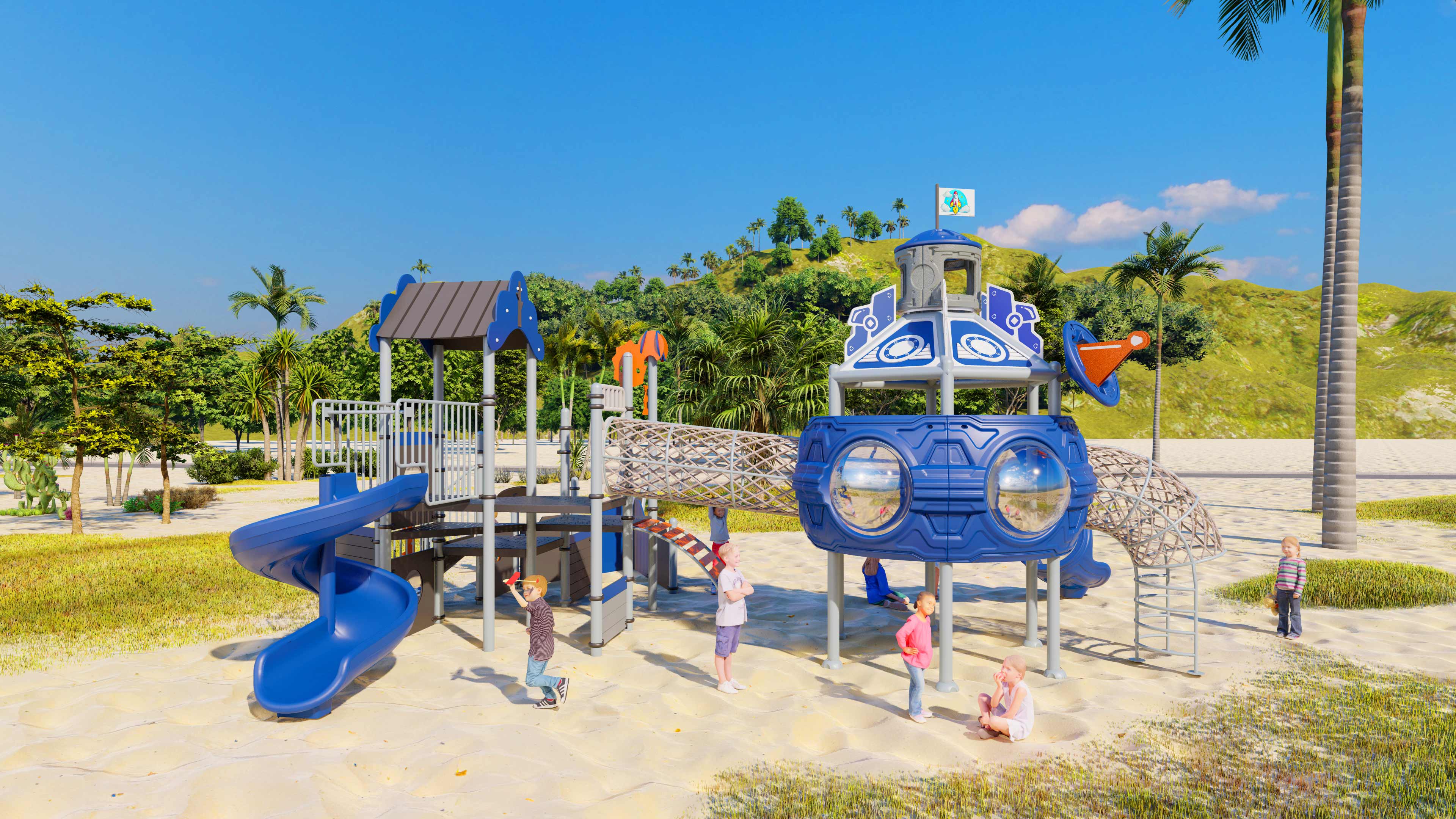 幼儿园室外大型滑梯星系穿越