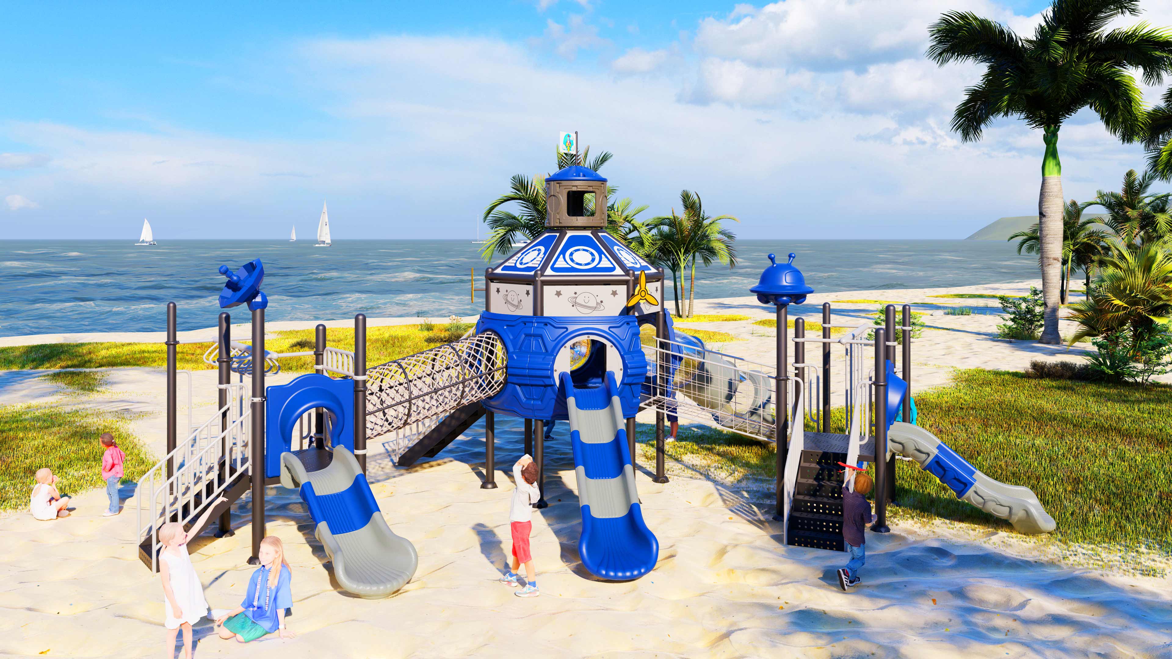 幼儿园室外大型滑梯星系穿越