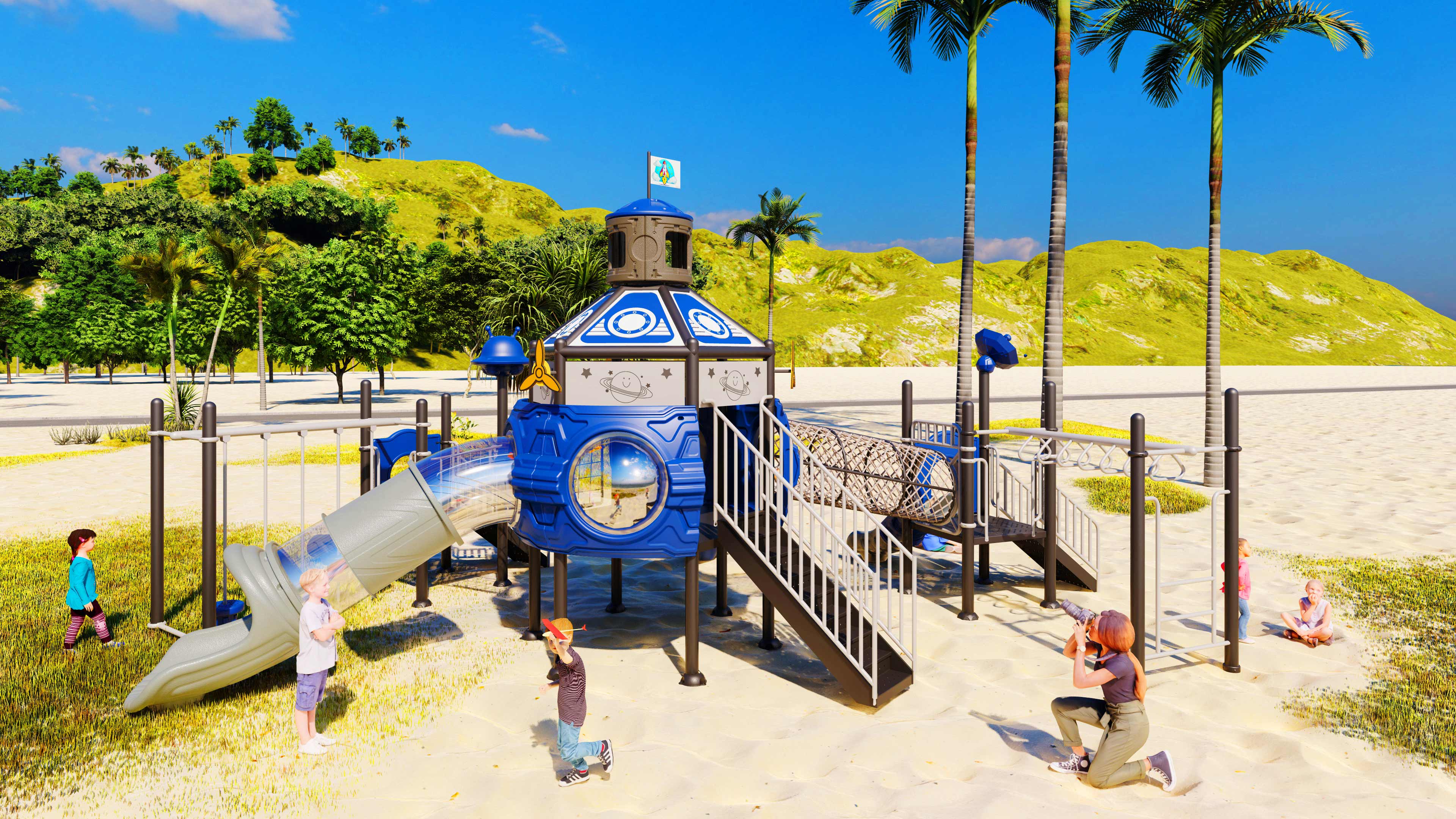 幼儿园室外大型滑梯星系穿越