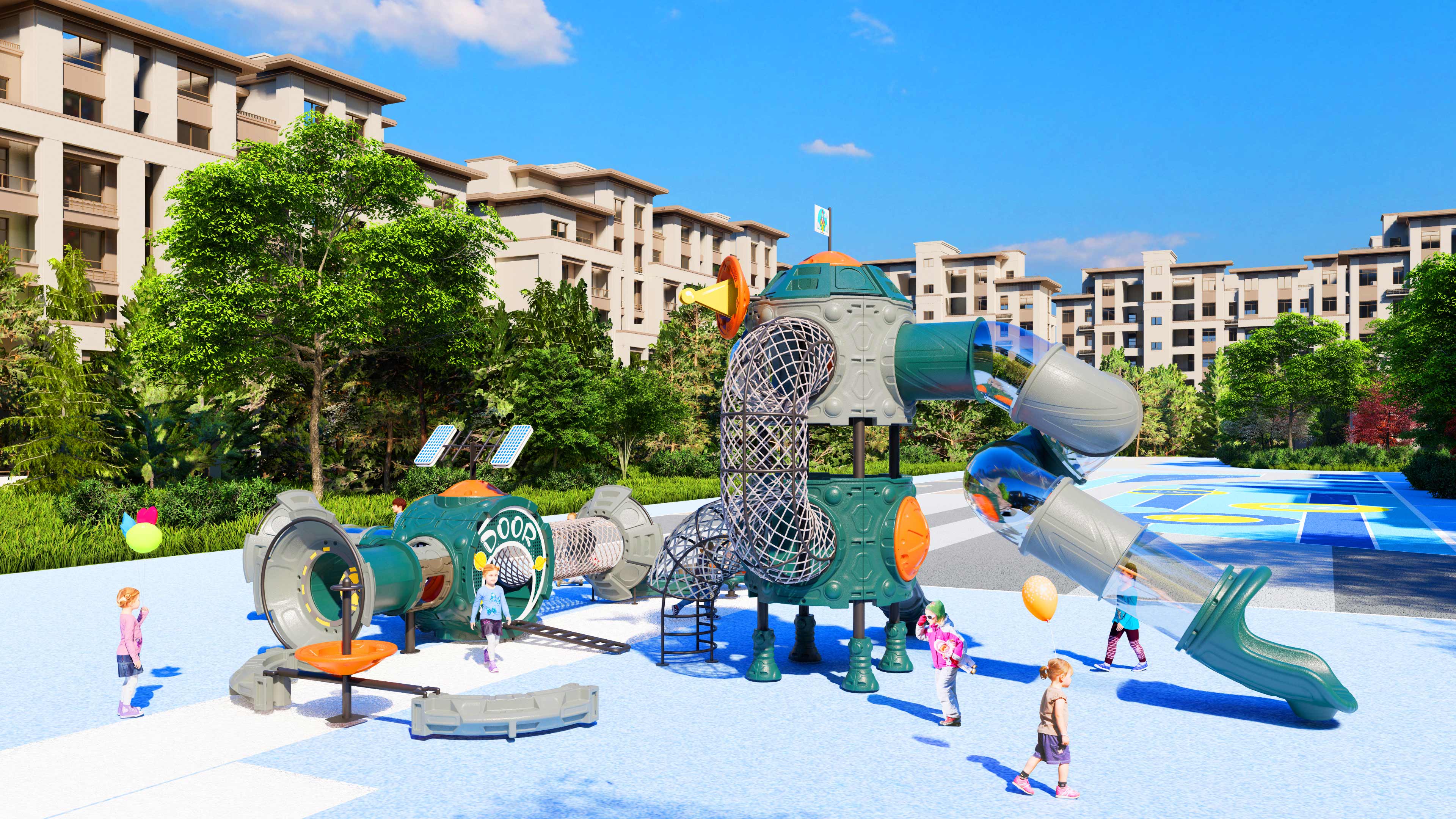 幼儿园室外大型滑梯星系穿越