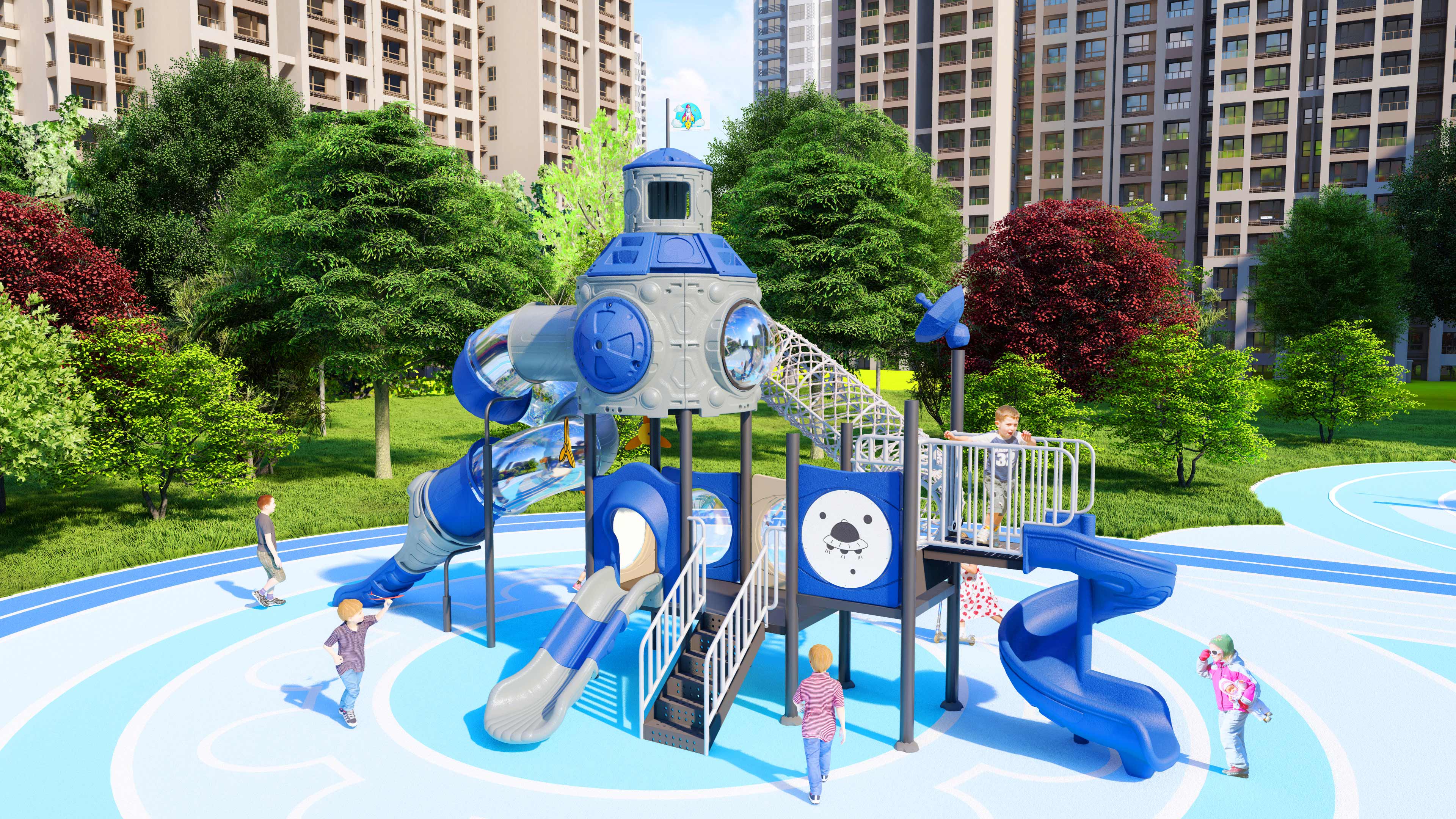 幼儿园室外大型滑梯星系穿越