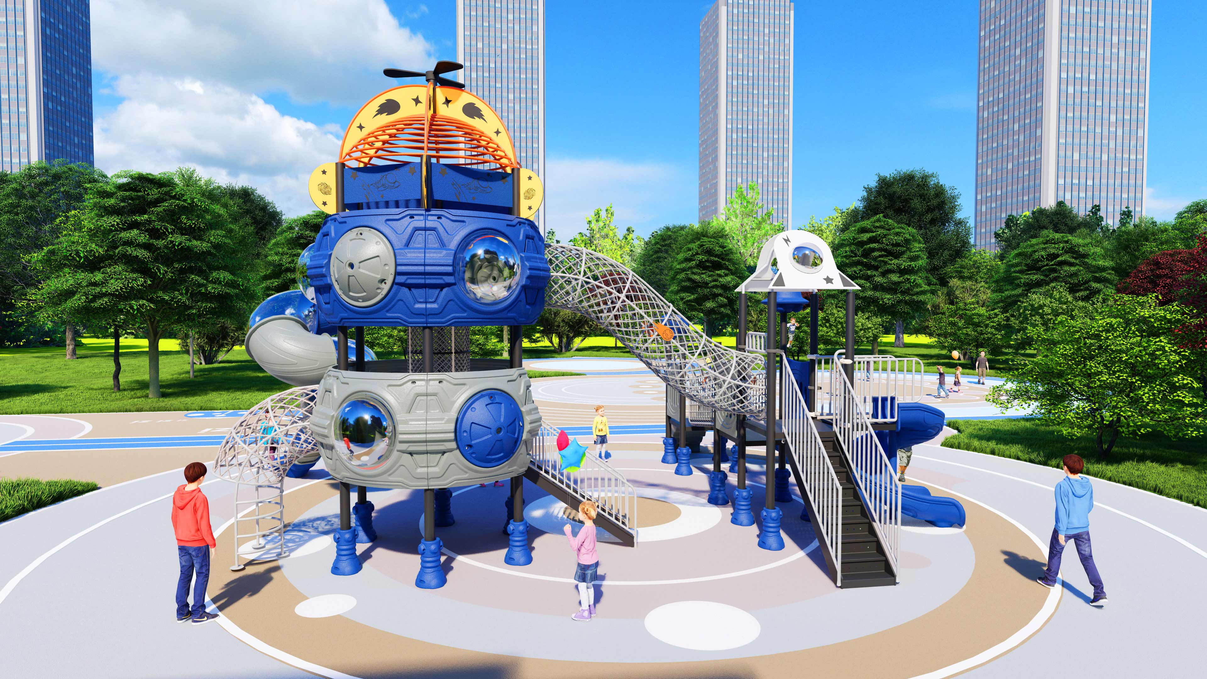 幼儿园室外大型滑梯星系穿越