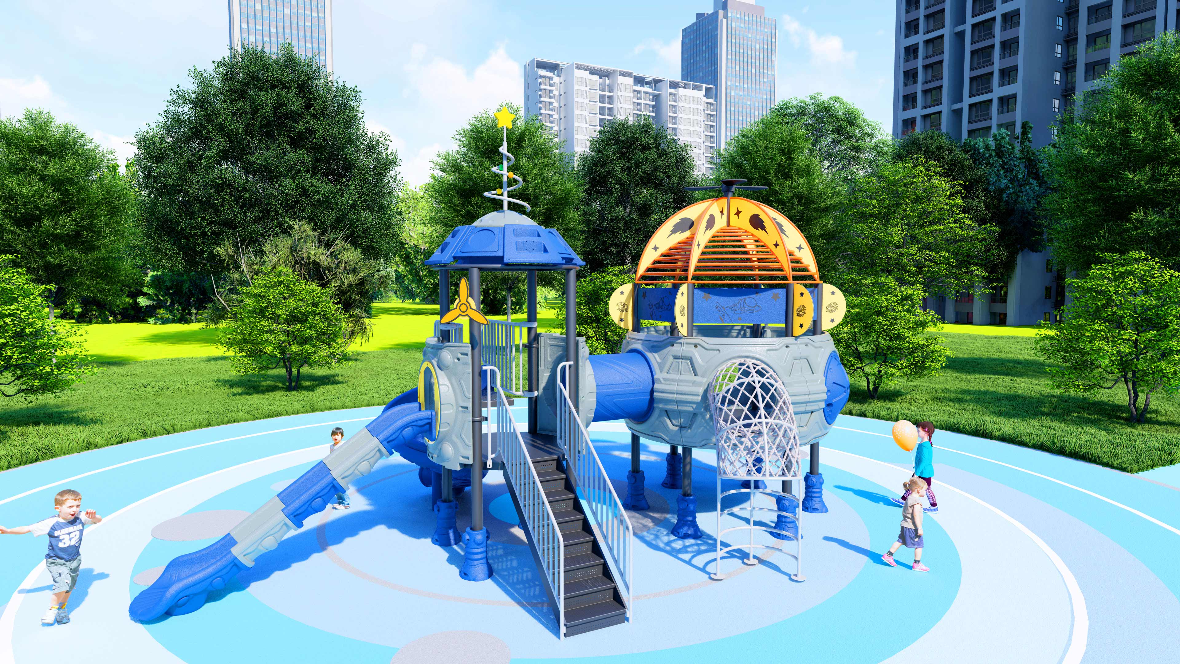 幼儿园室外大型滑梯星系穿越