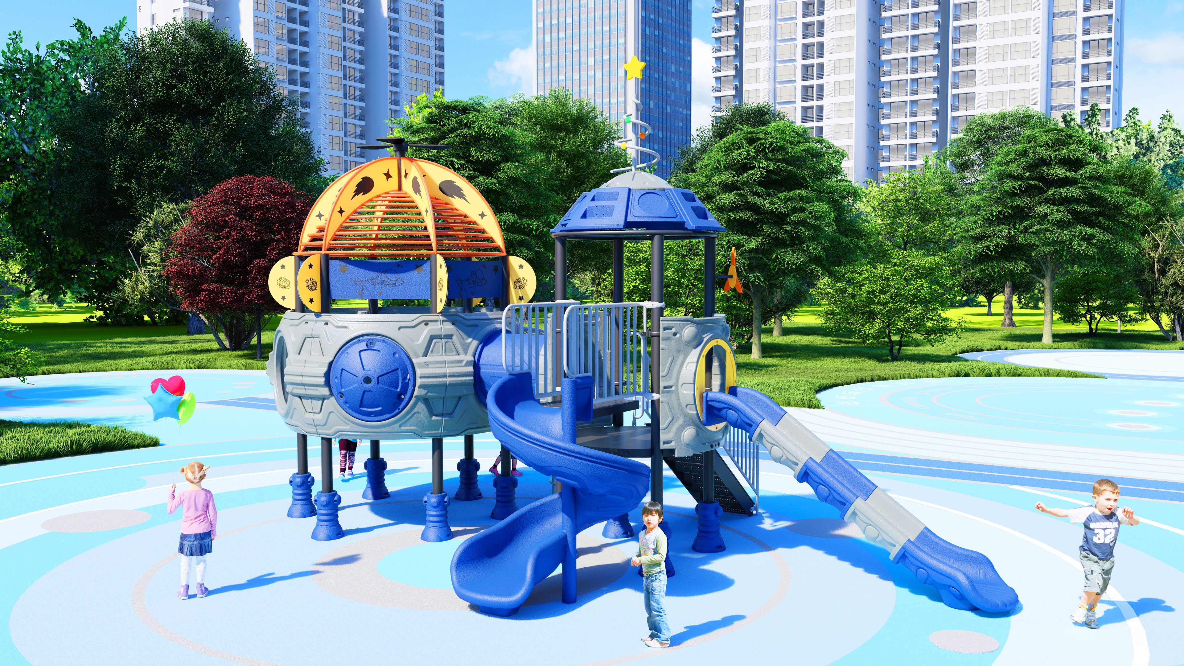 幼儿园室外大型滑梯星系穿越