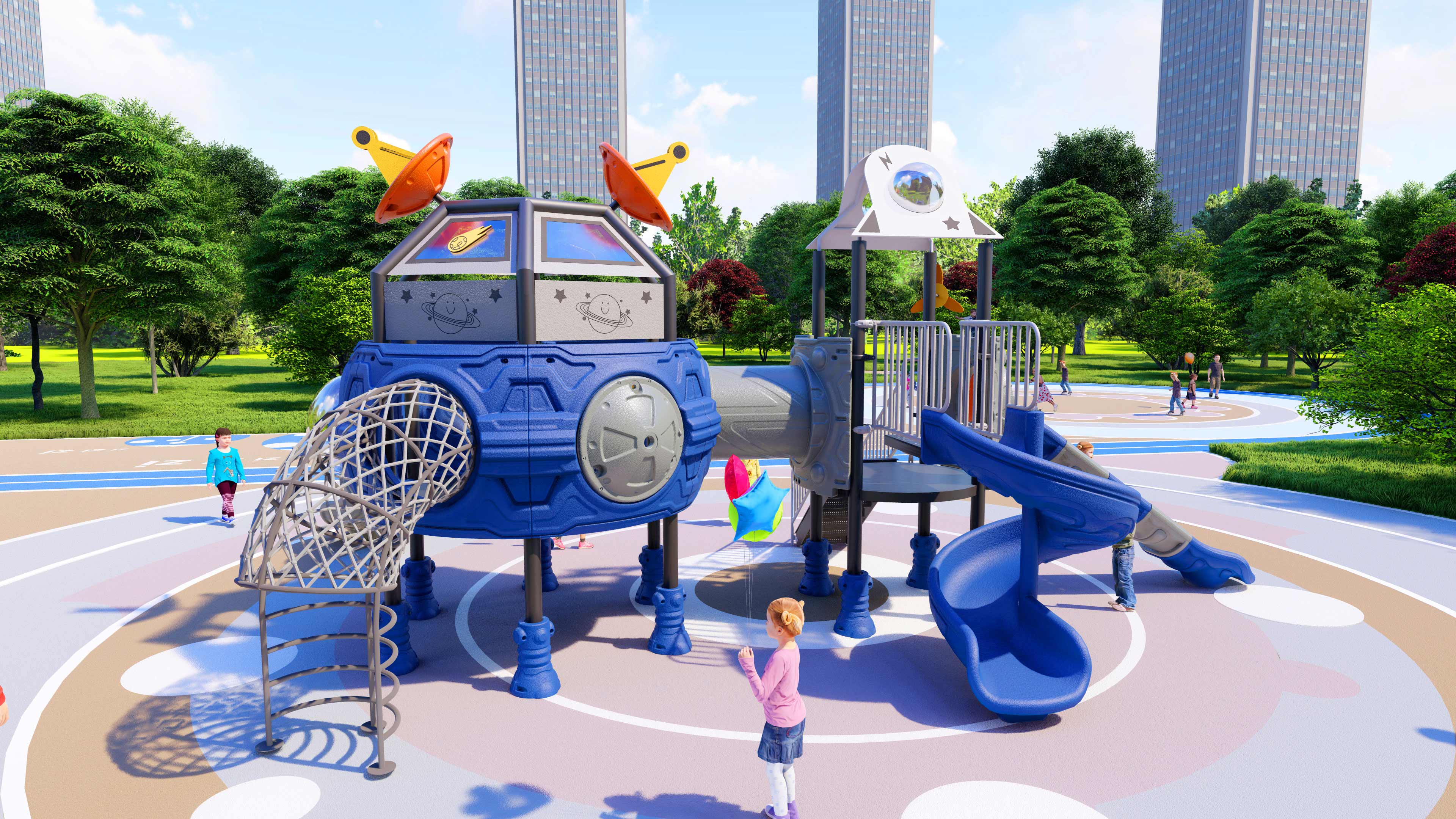 幼儿园室外大型滑梯星系穿越